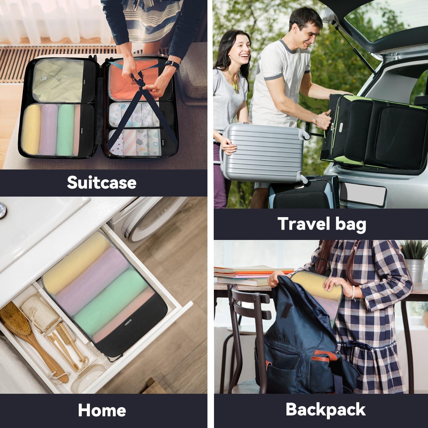 Set de 6 Cubos de Compresión Voova para Empacar - Negro