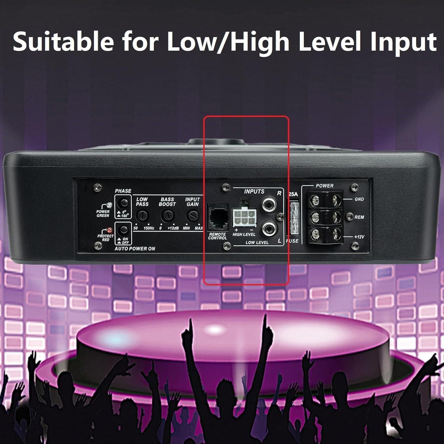 Subwoofer Potenciado Tochinkar 10" 800W con Amplificador y LED