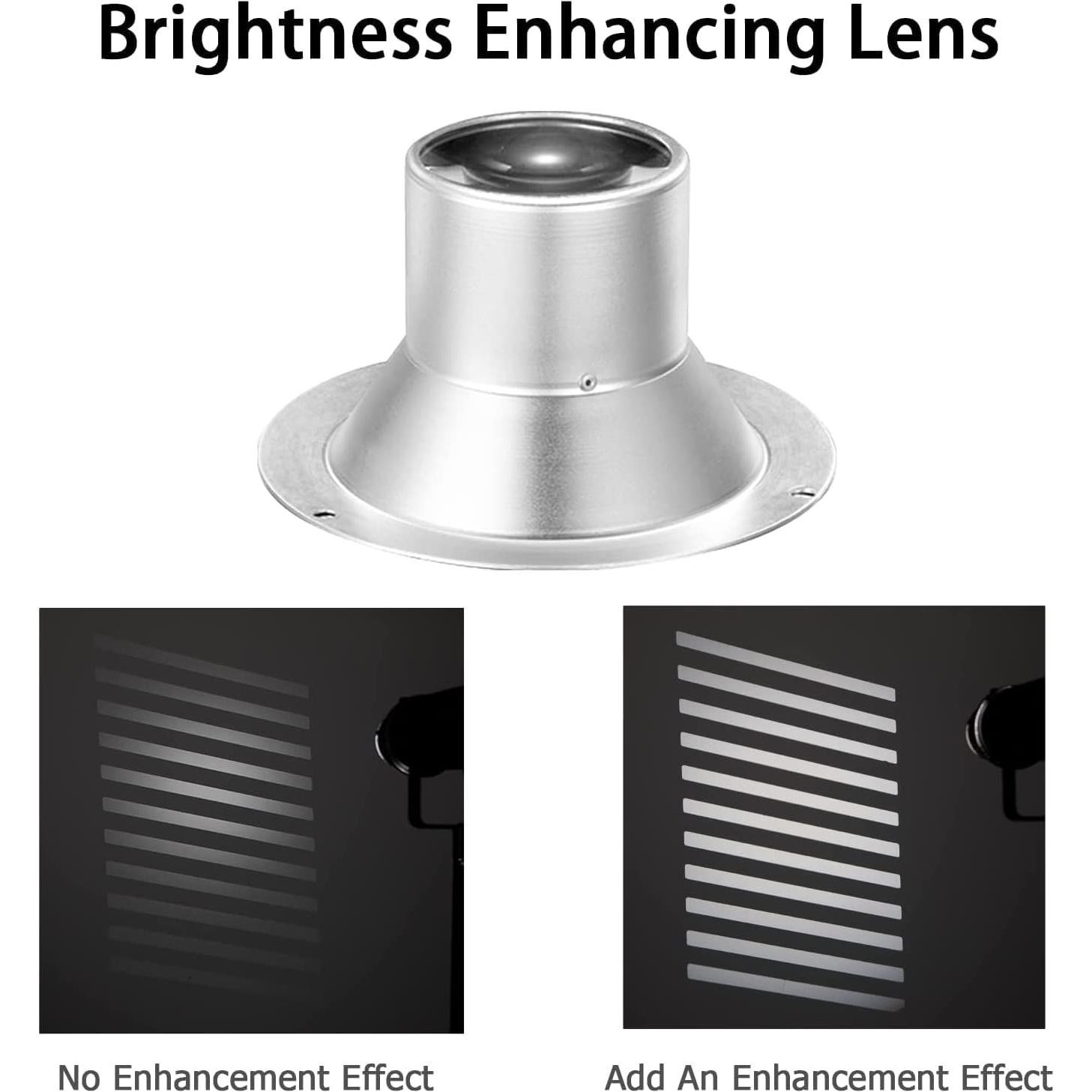 Snoot Óptico SOONPHO 50mm con Kit de 12 Gobos y Filtros