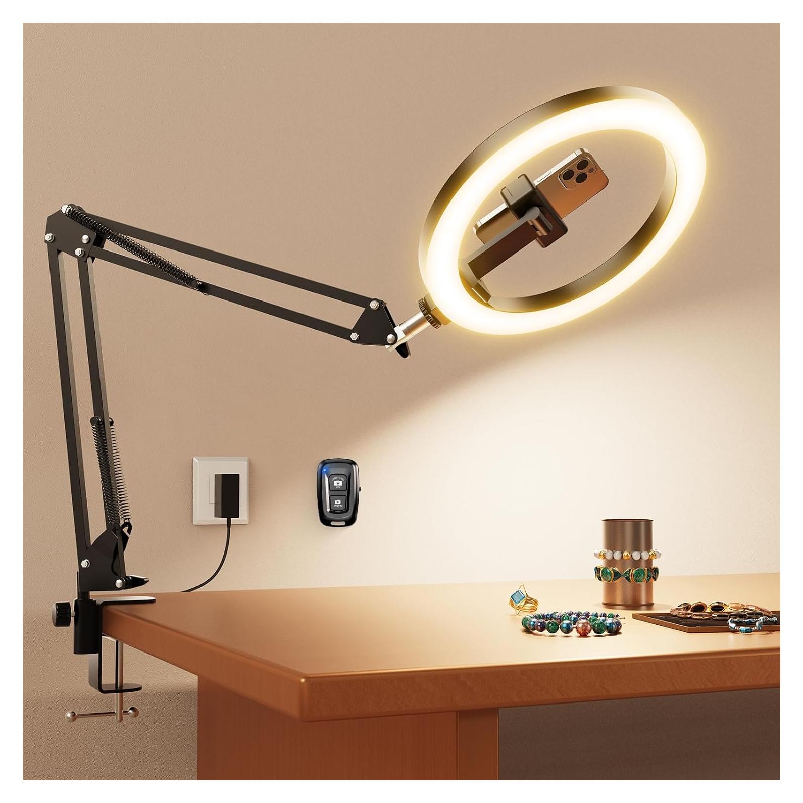 Luz de Anillo Evershop 18W con Trípode y Soporte para iPhone