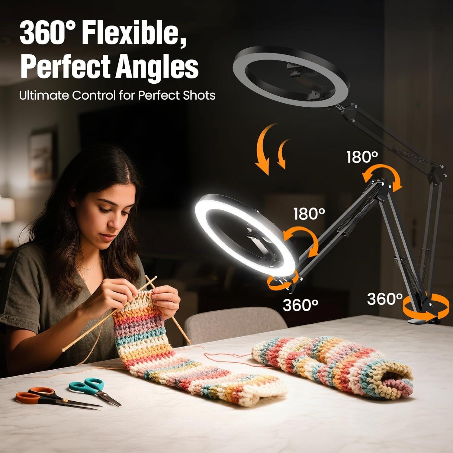 Luz de Anillo Evershop 18W con Trípode y Soporte para iPhone