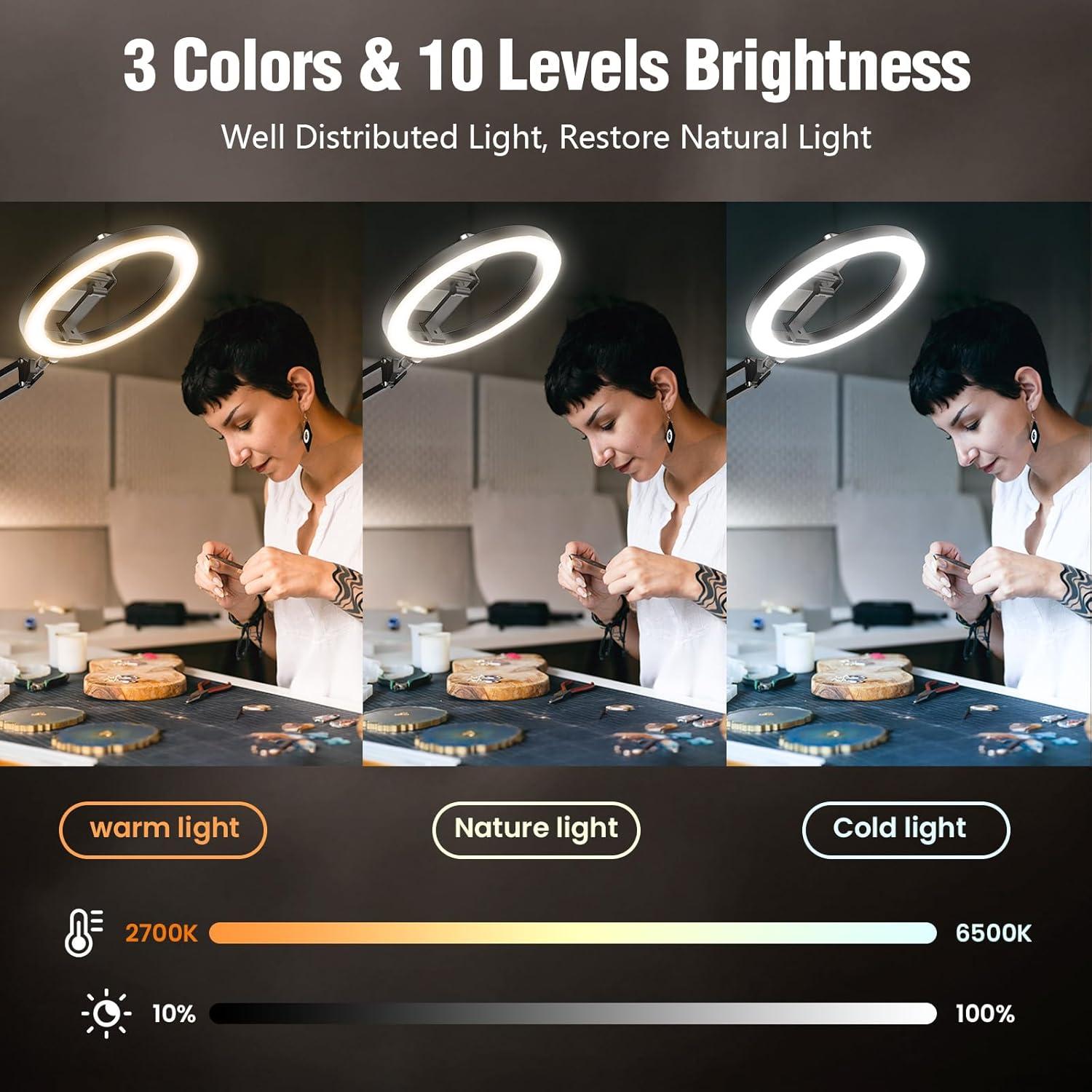 Luz de Anillo Evershop 18W con Trípode y Soporte para iPhone