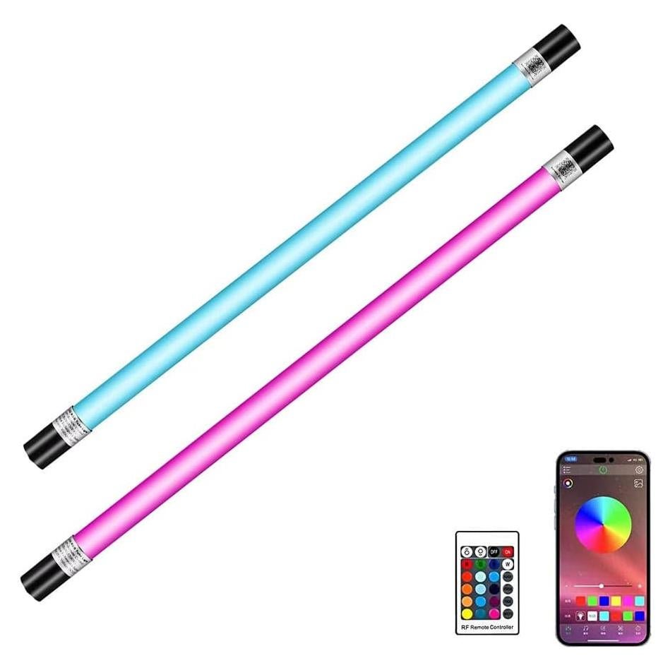 YUNKE Luz de Tubo Portátil RGBW 18W con Control Remoto 5500K