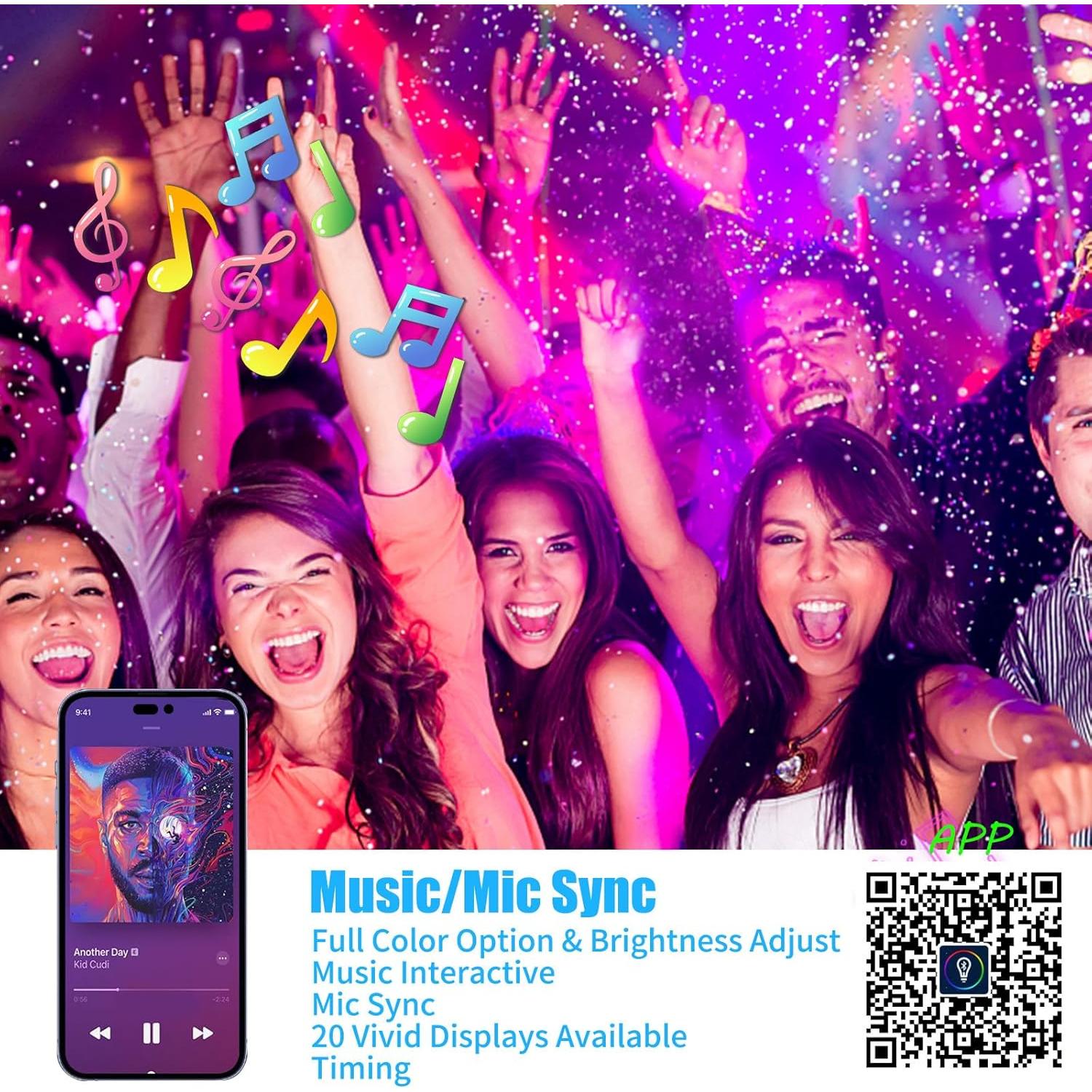 YUNKE Luz de Tubo Portátil RGBW 18W con Control Remoto 5500K