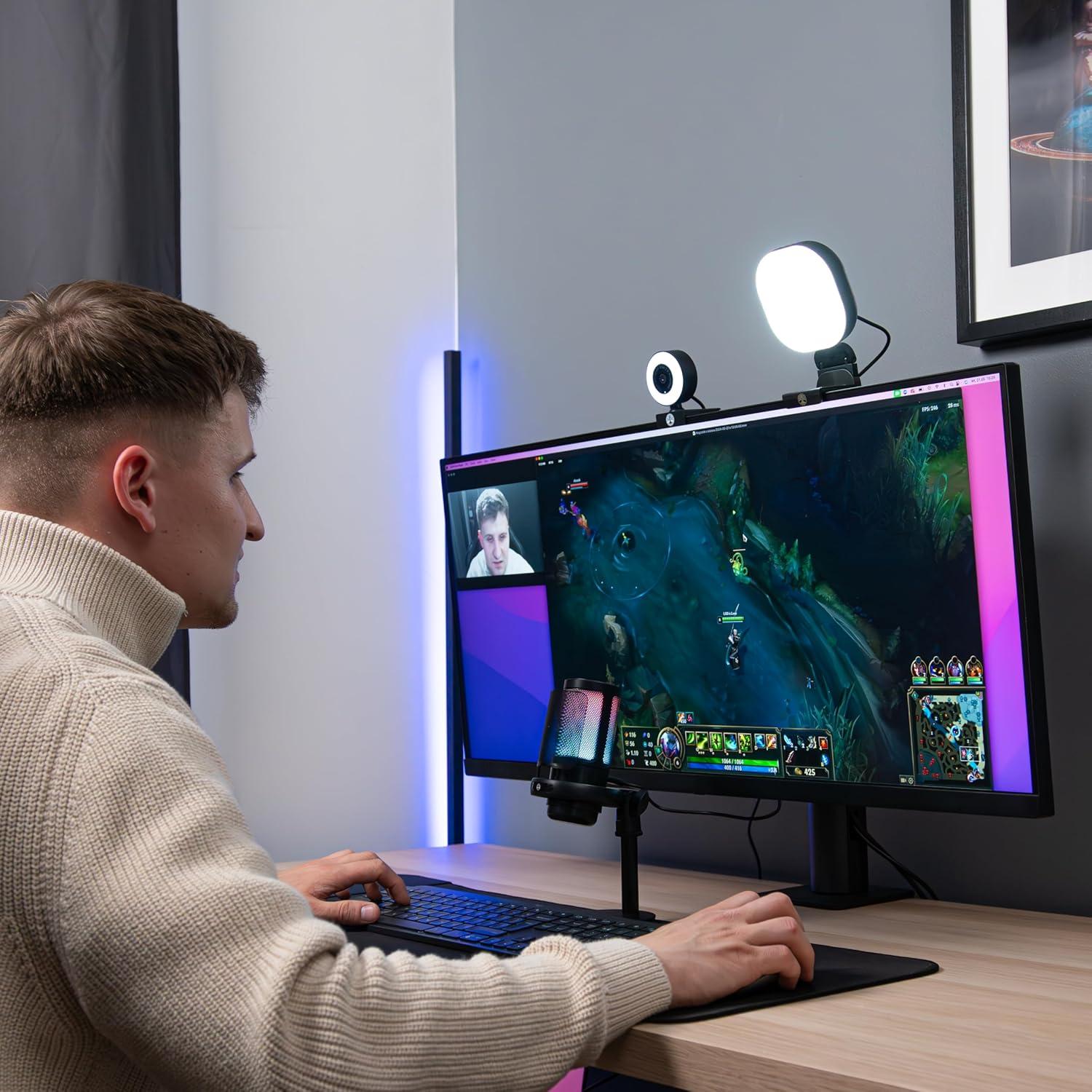 Luz Clave LED Ajustable Abel Creative para Streaming