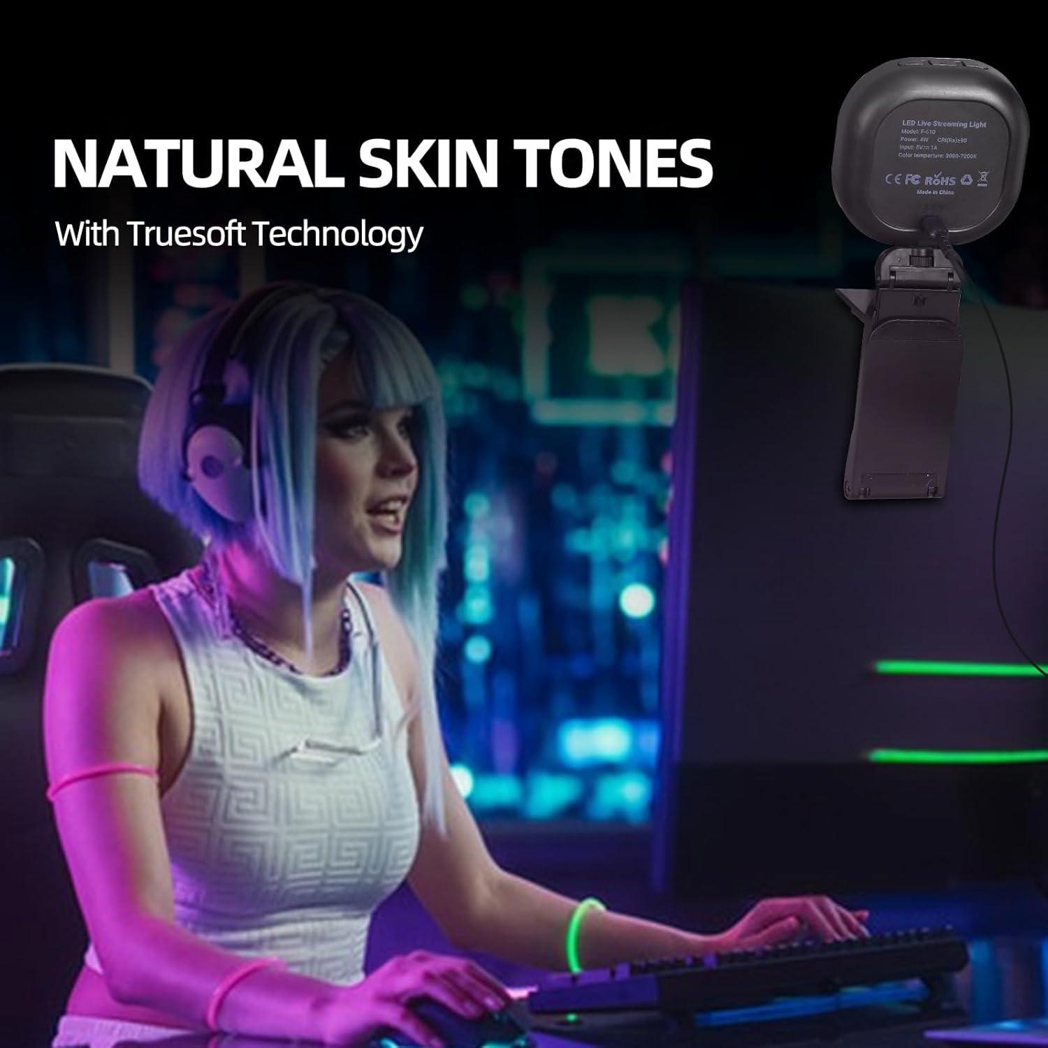 Luz Clave LED Ajustable Abel Creative para Streaming