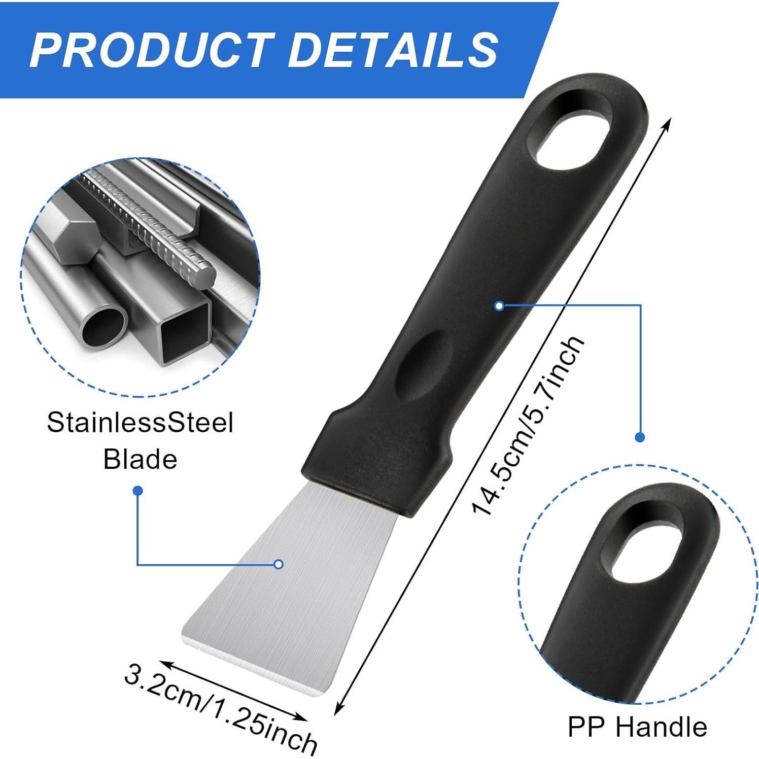 Juego de 2 Raspadores de Acero Inoxidable Amaxiu 14.5x3.2cm
