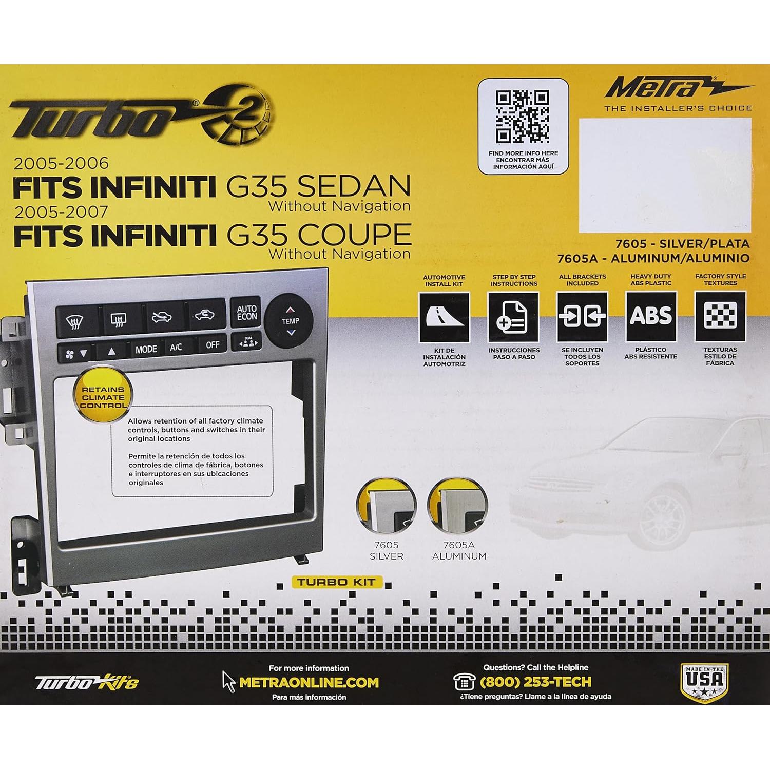 Kit de instalación Metra 99-7605A para Infiniti G35 2005-2007