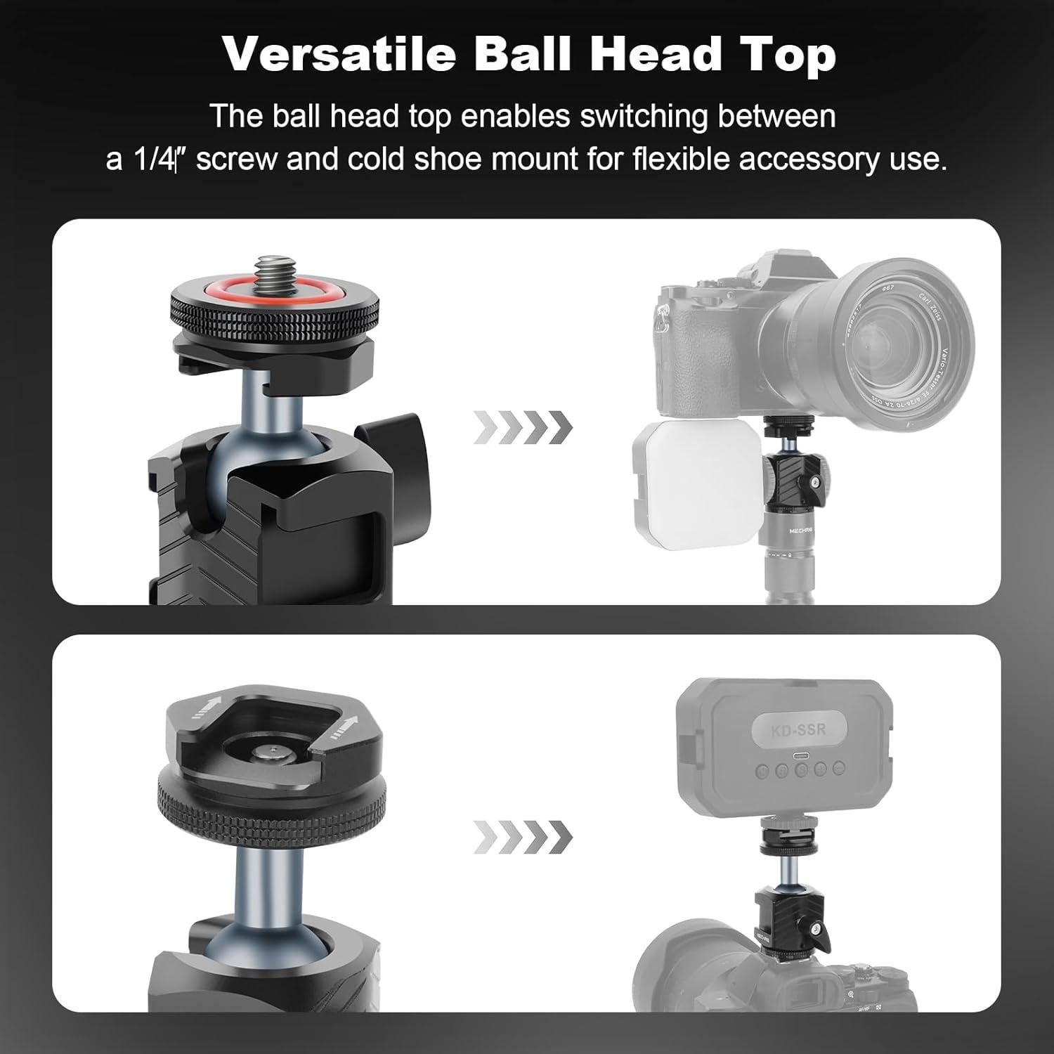 Cabezal de Trípode Mini Ball Mechrig 62006 - Soporte Triple Frío