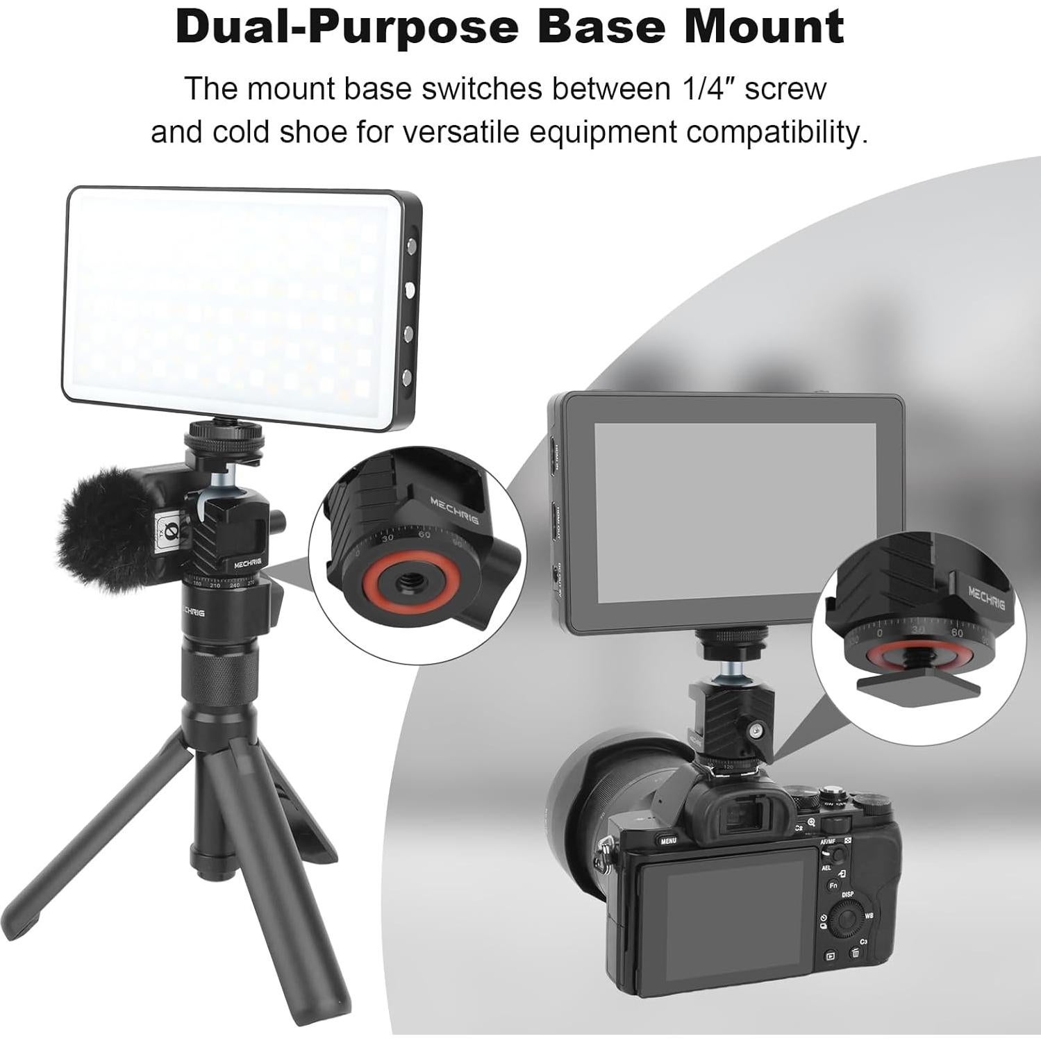 Cabezal de Trípode Mini Ball Mechrig 62006 - Soporte Triple Frío