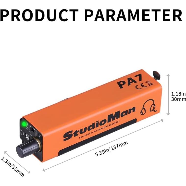 Amplificador Personal In-Ear Enping PMA1 Naranja 3.5mm XLR TRS