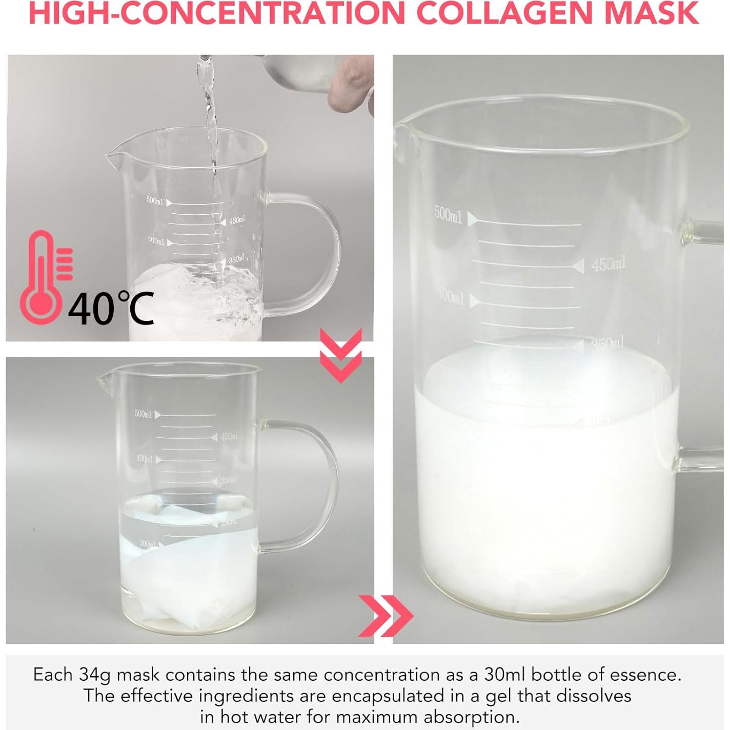 Mascarilla Facial de Colágeno - Hidratante Nocturna 4ea Rosa