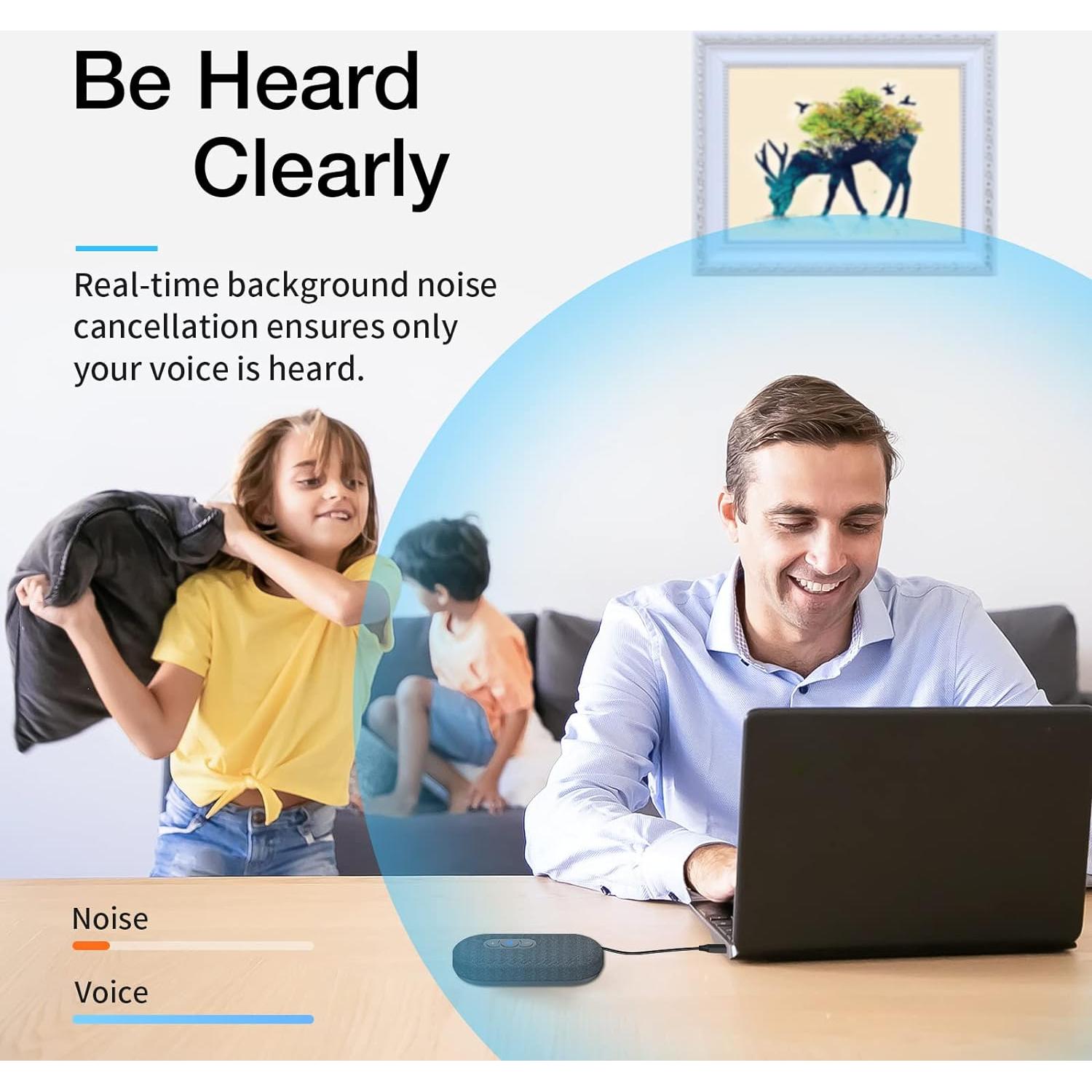 Altavoz USB RayBit POD6 para Conferencias 360° Reducción Ruido