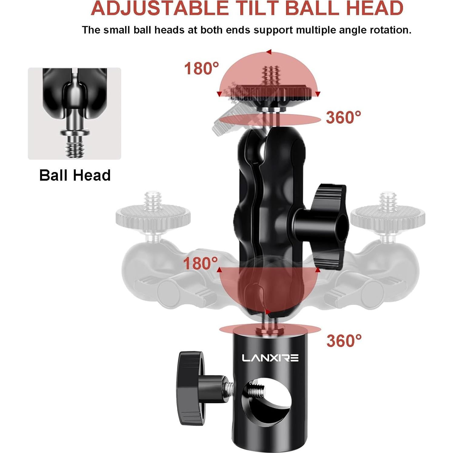 Adaptador de Montaje Lanxire L0213 con Doble Bola 2kg