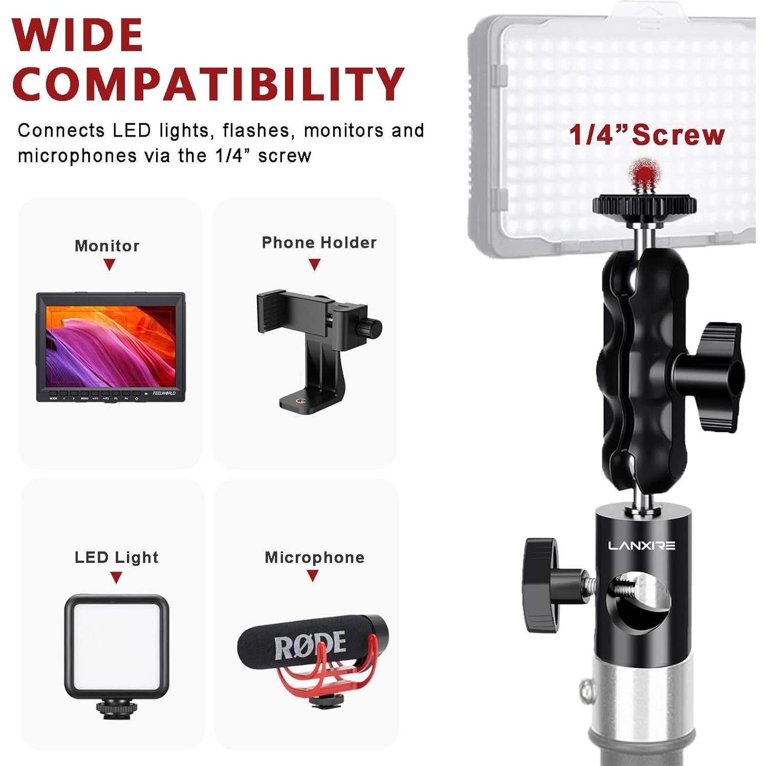 Adaptador de Montaje Lanxire L0213 con Doble Bola 2kg