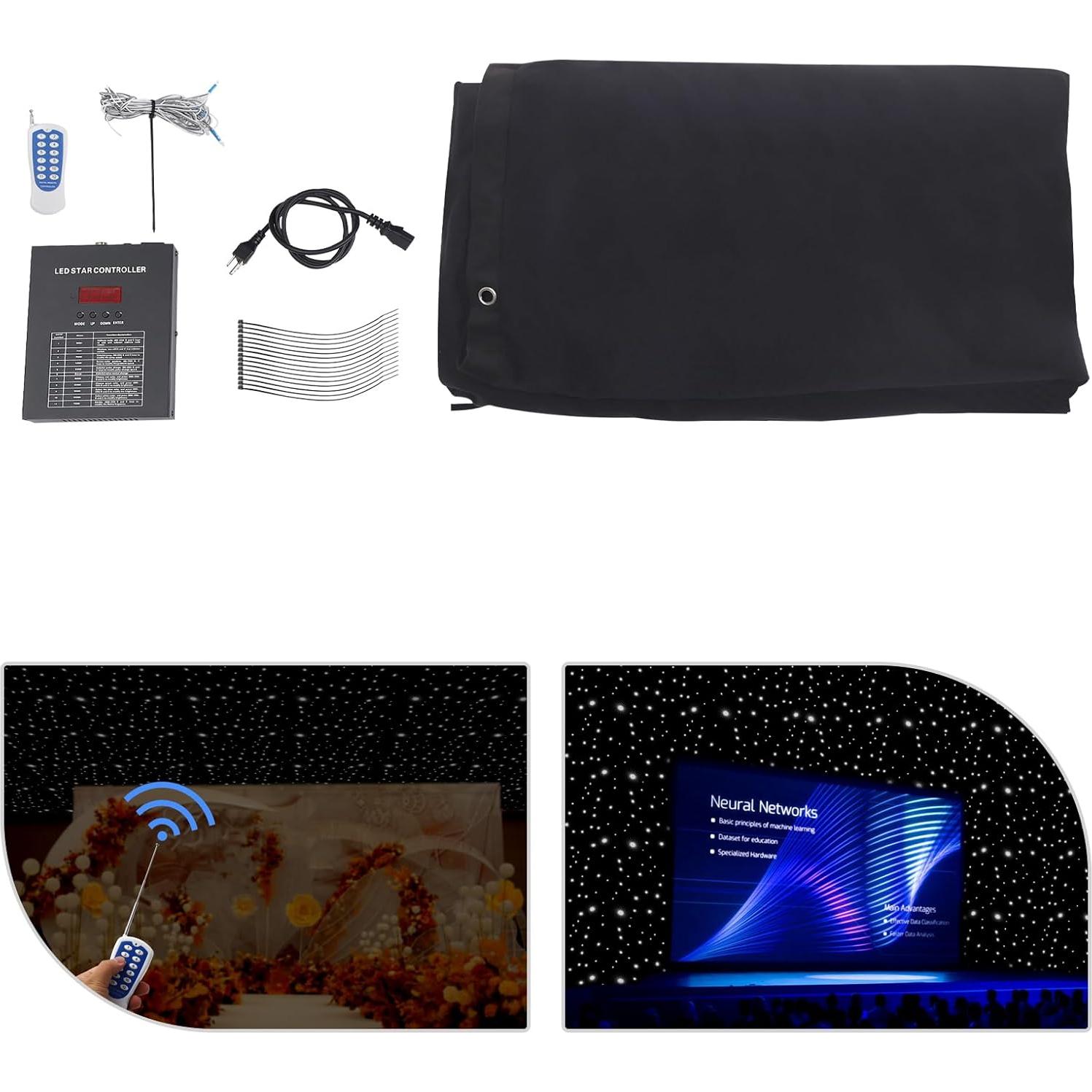 Fondo de Escenario LED 4x4m TaoJune Cortina Estrellada DMX