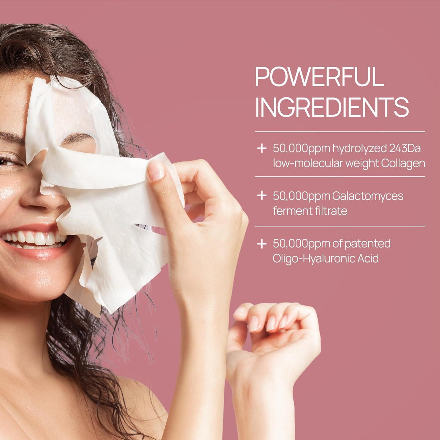 Mascarilla Facial de Colágeno Bio Nuvoderma 5 Piezas Hidratante