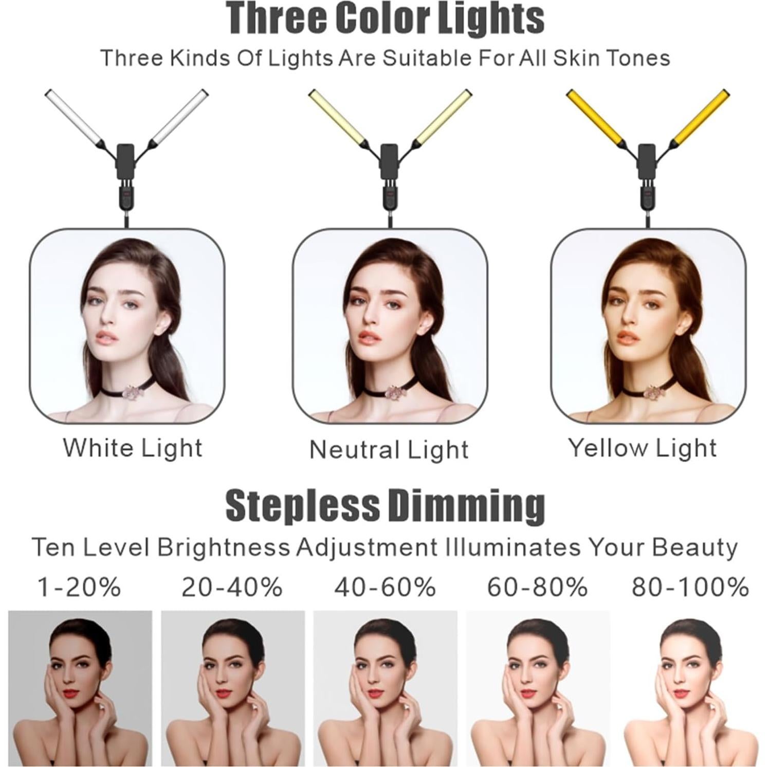 Luz LED RGB Andoer con Soporte de Trípode 1.6M y Control Remoto