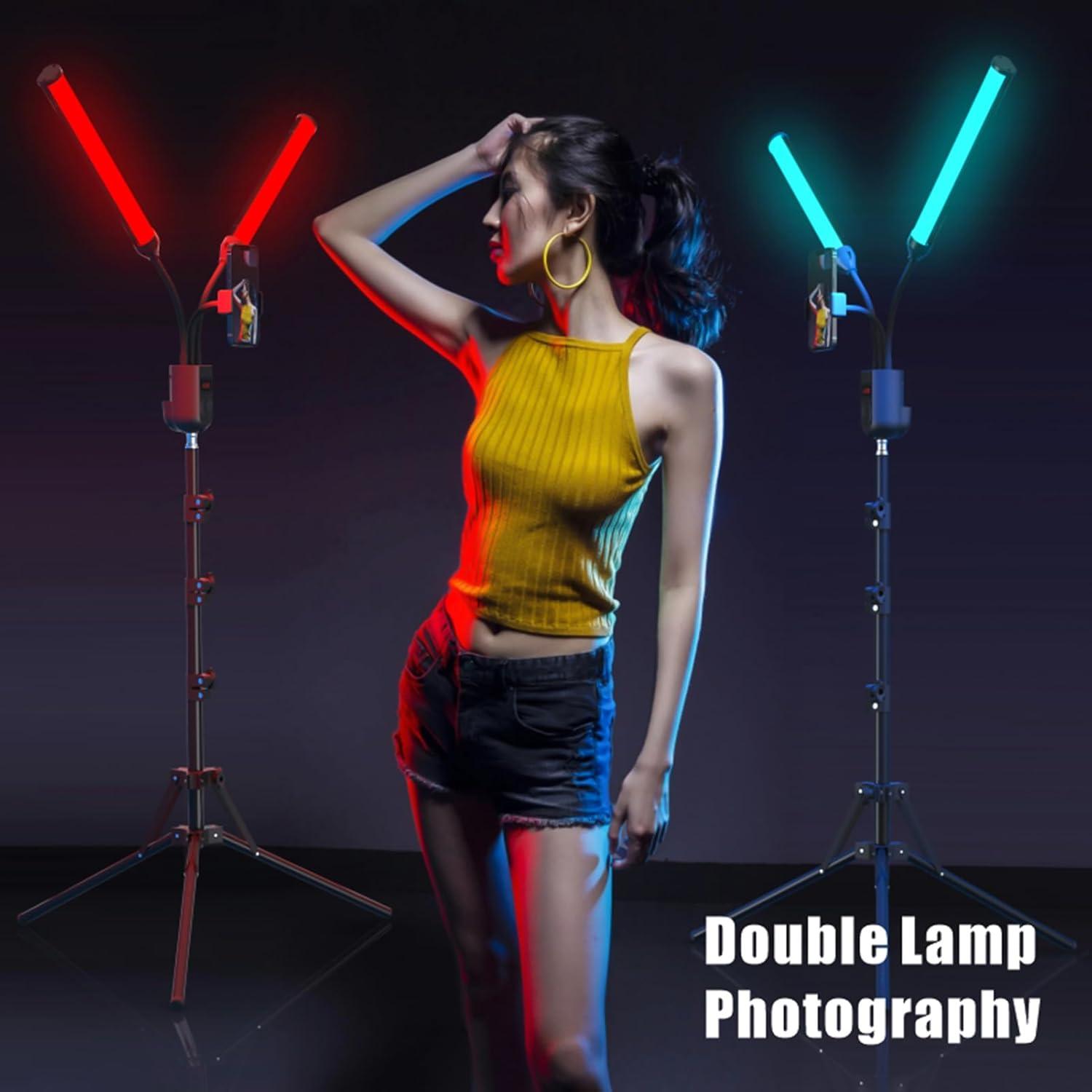 Luz LED RGB Andoer con Soporte de Trípode 1.6M y Control Remoto