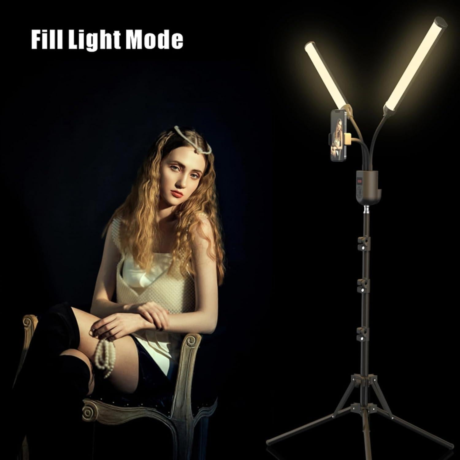 Luz LED RGB Andoer con Soporte de Trípode 1.6M y Control Remoto