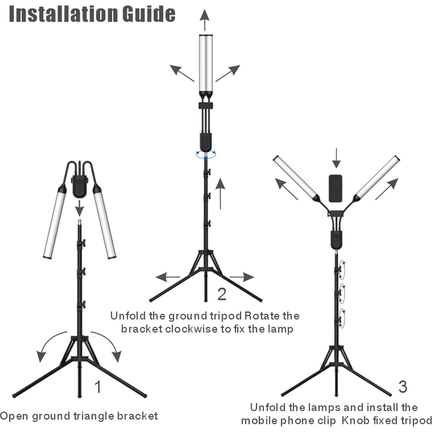 Luz LED RGB Andoer con Soporte de Trípode 1.6M y Control Remoto