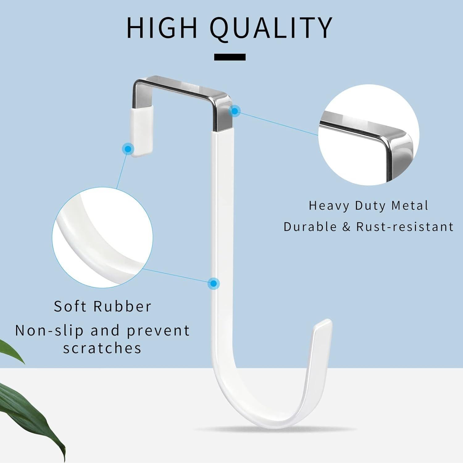 Ganchos FYY para Puerta, Paquete de 4, Antideslizantes