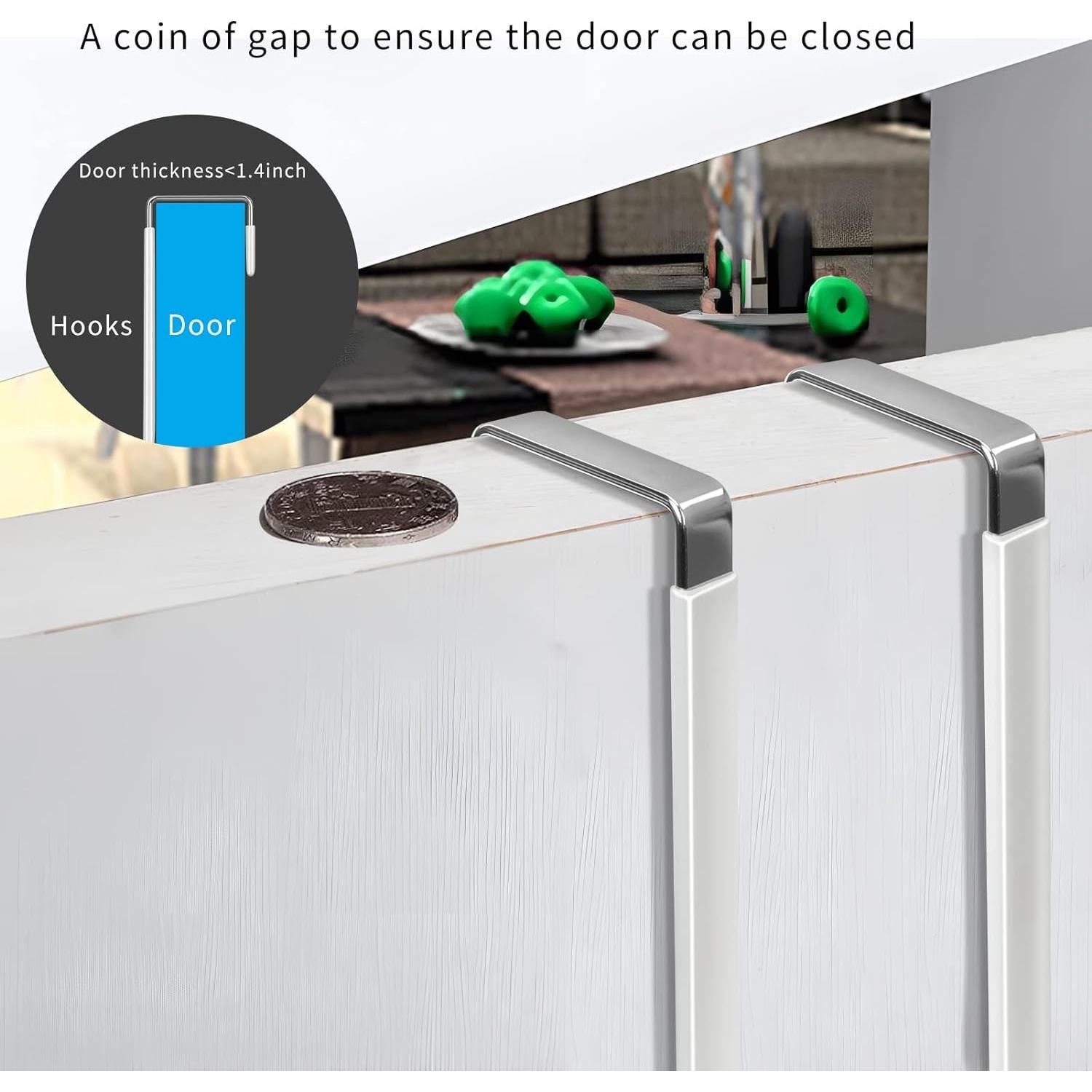 Ganchos FYY para Puerta, Paquete de 4, Antideslizantes