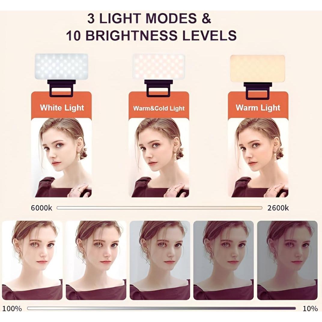 Luz LED de selfie Marmae recargable 3000mAh 3 modos