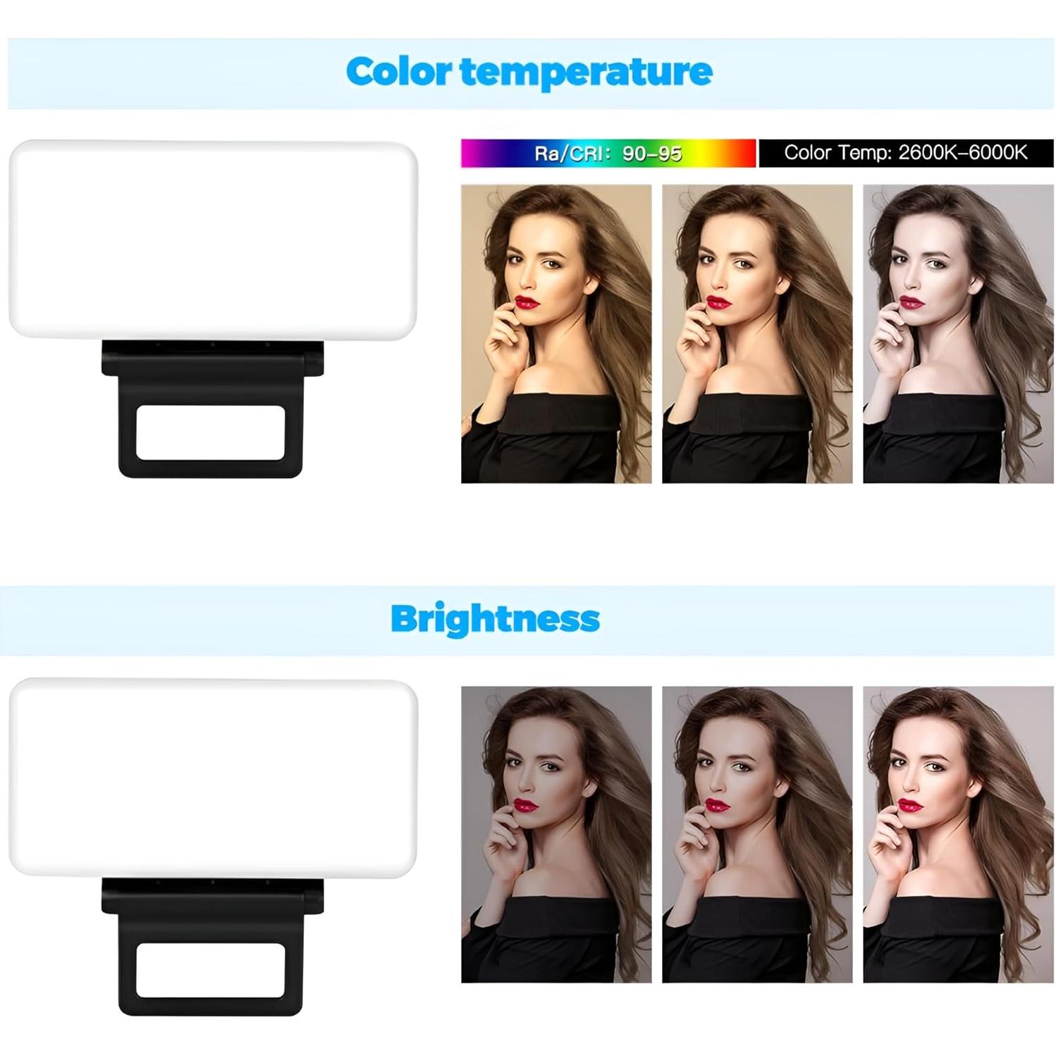 Luz LED de selfie Marmae recargable 3000mAh 3 modos