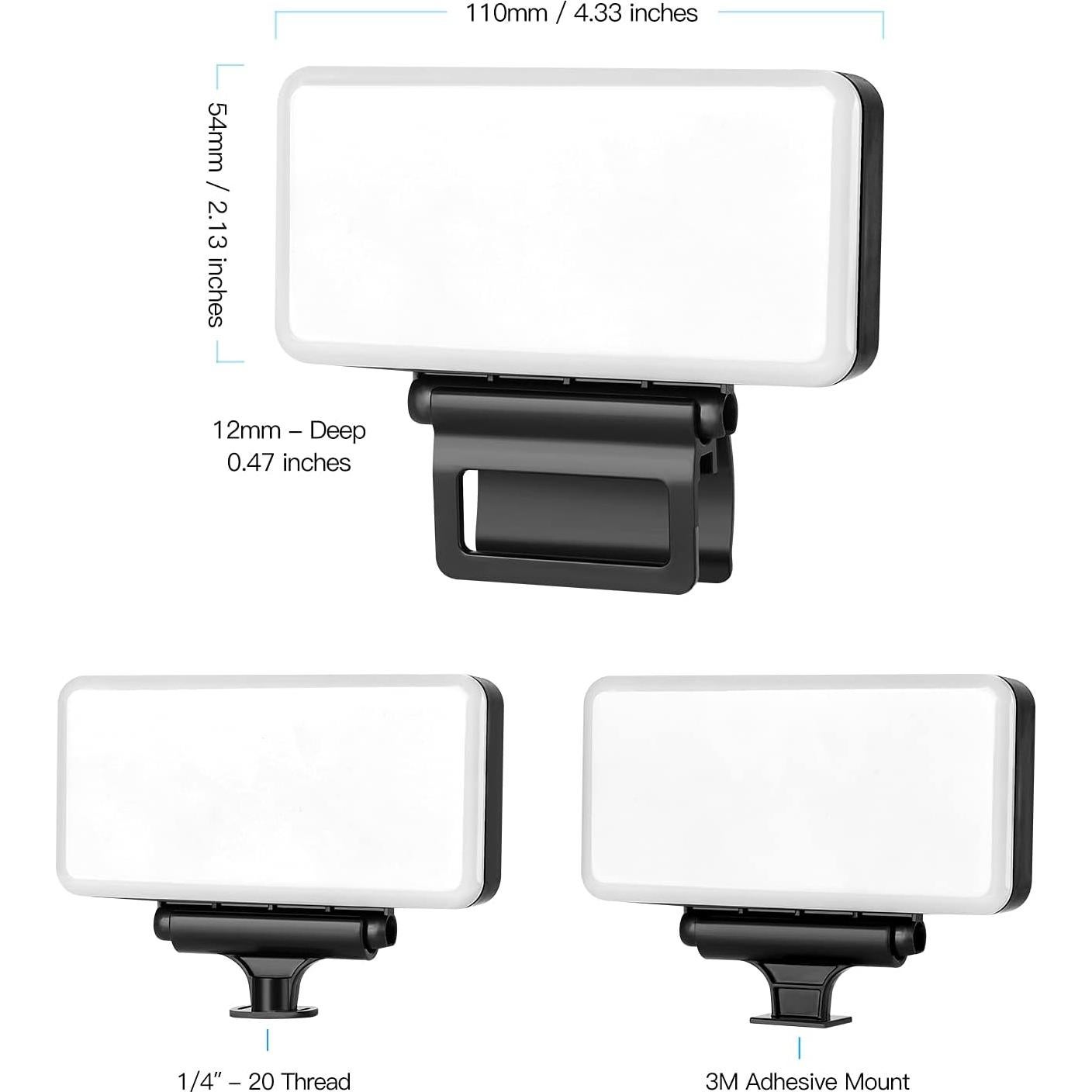 Luz LED de selfie Marmae recargable 3000mAh 3 modos