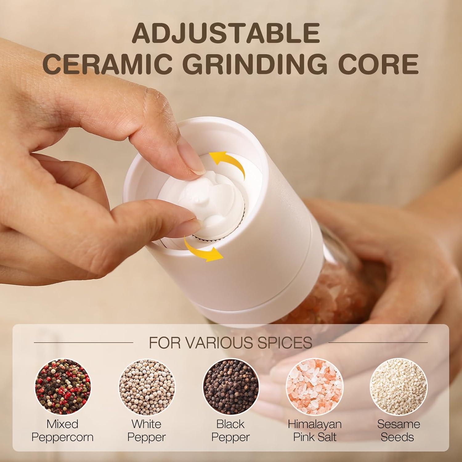 Molinillo de Sal y Pimienta VUCCHINI - 14 cm - Bambú y Cerámica