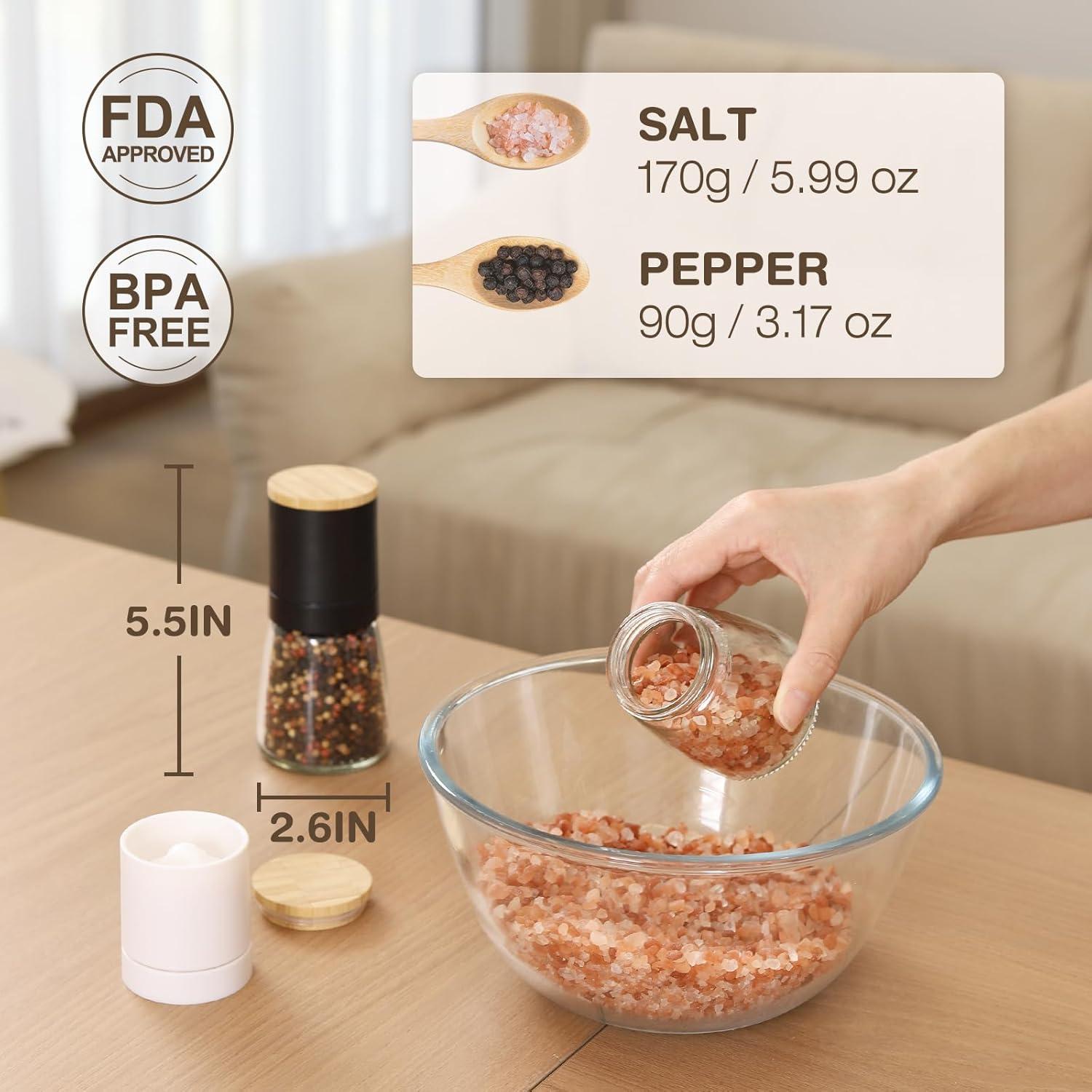 Molinillo de Sal y Pimienta VUCCHINI - 14 cm - Bambú y Cerámica