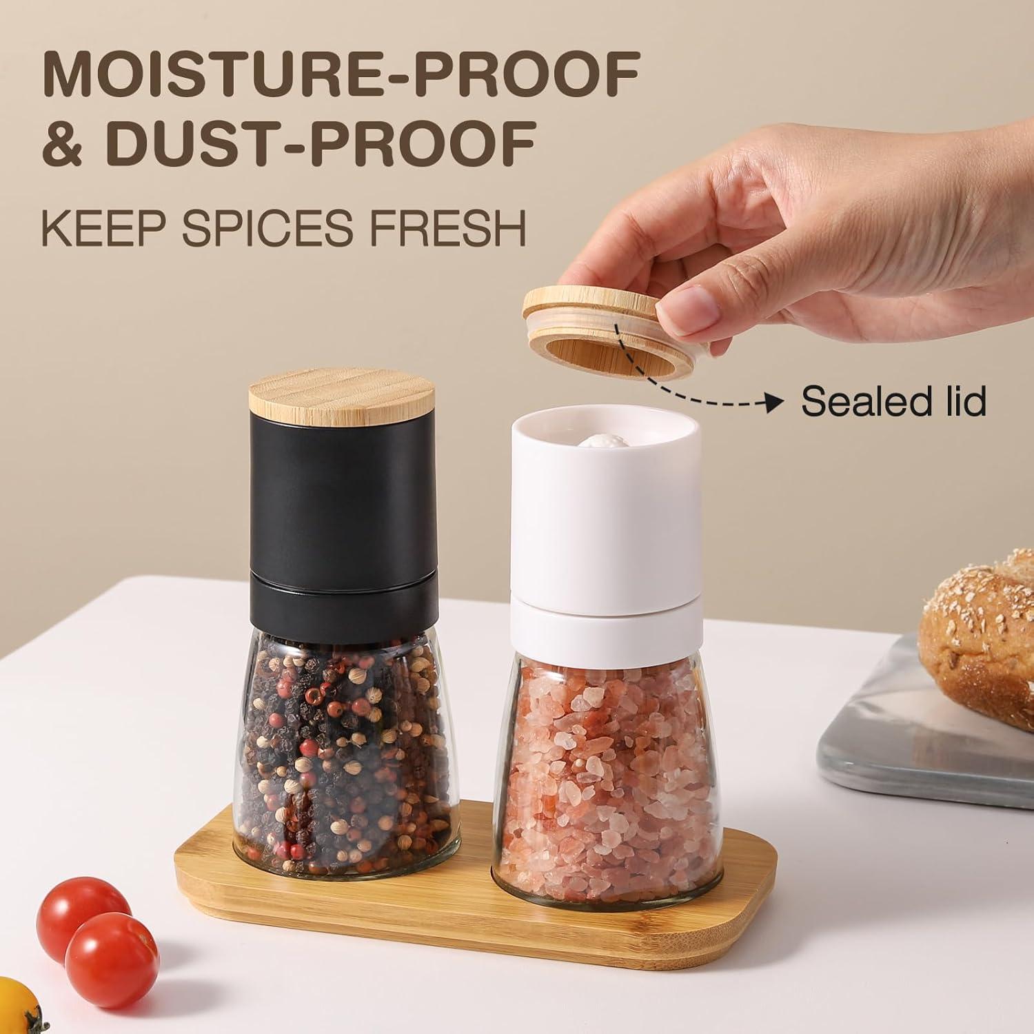 Molinillo de Sal y Pimienta VUCCHINI - 14 cm - Bambú y Cerámica