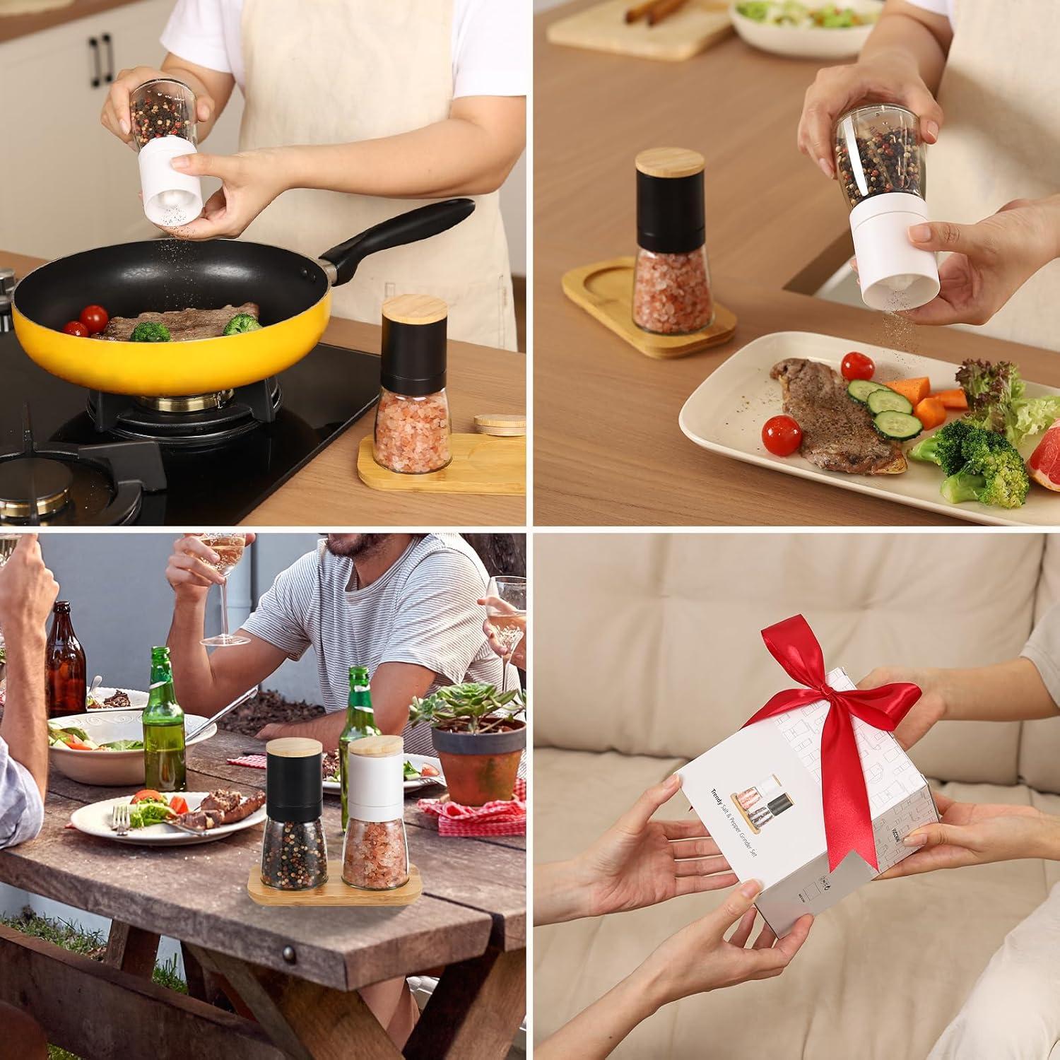 Molinillo de Sal y Pimienta VUCCHINI - 14 cm - Bambú y Cerámica