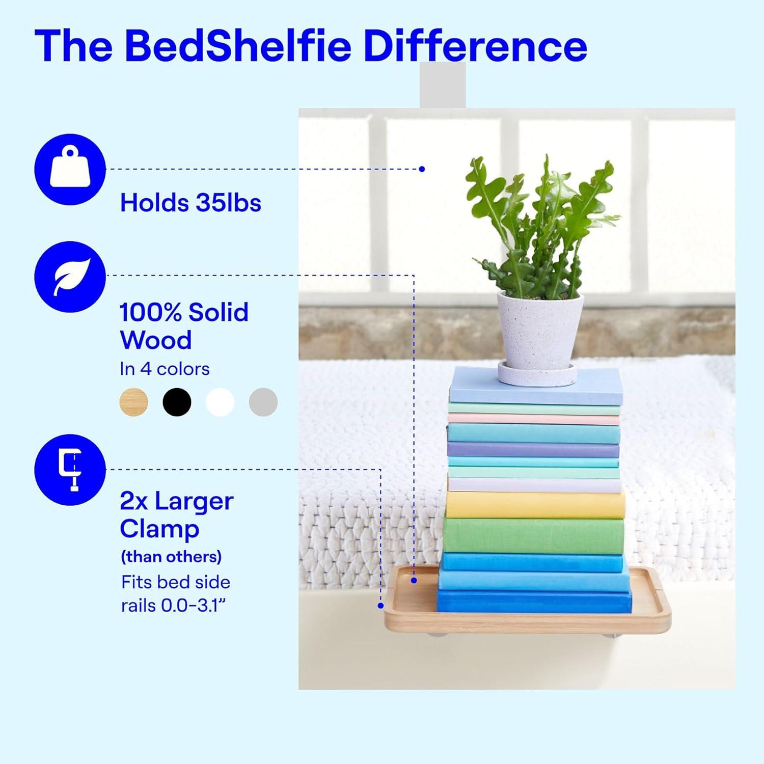 Estante de Cama BedShelfie Minimalista 34.93x24.13cm Bambú