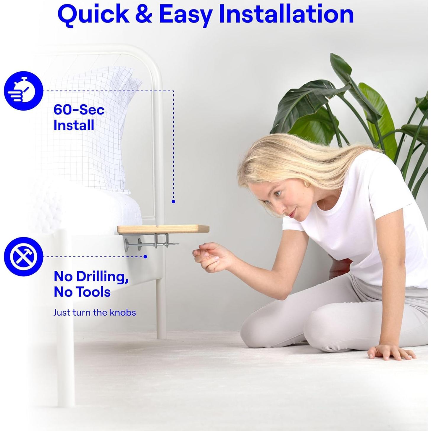 Estante de Cama BedShelfie Minimalista 34.93x24.13cm Bambú