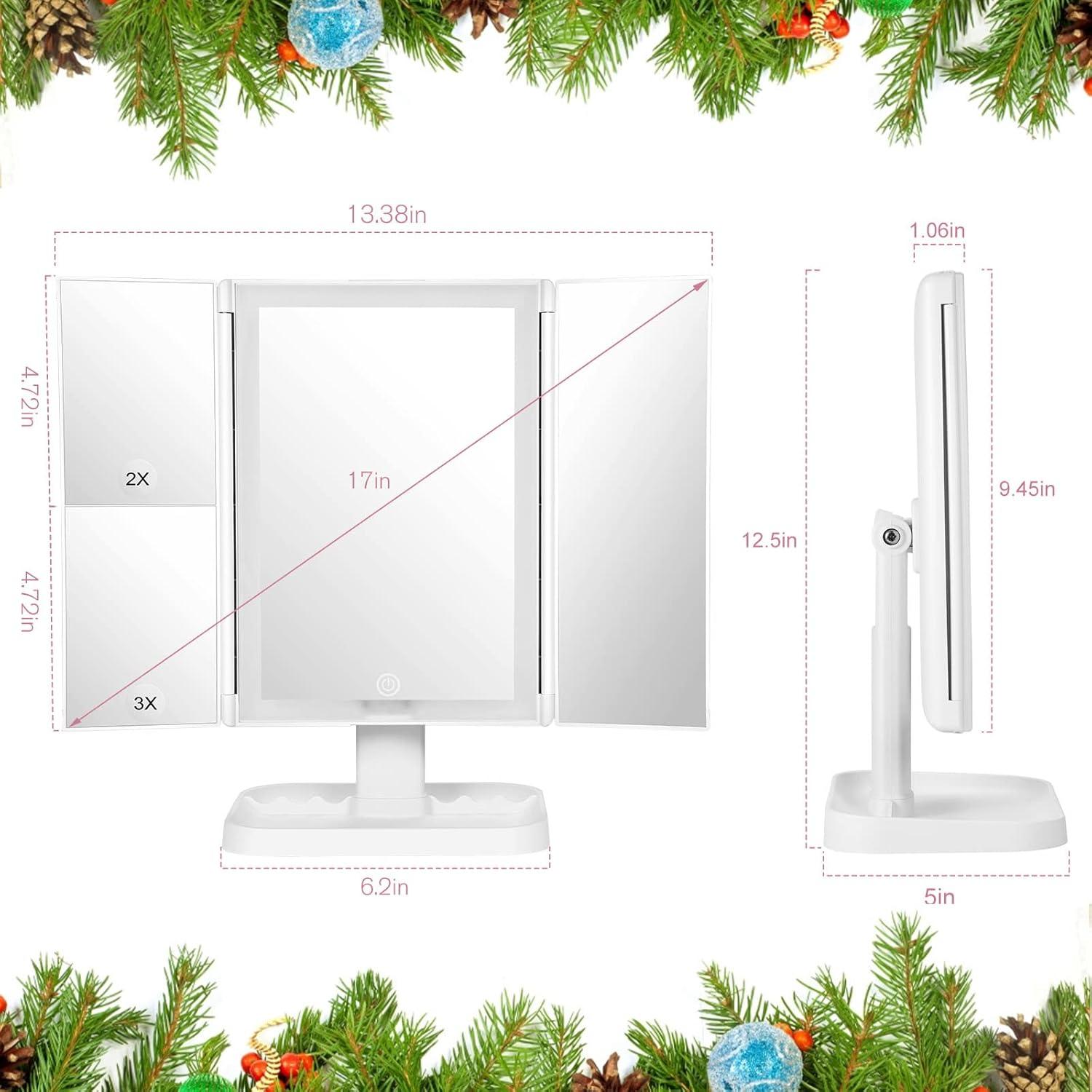 Espejo de Maquillaje Iluminado NIKKOMON 10X 3X 2X Blanco