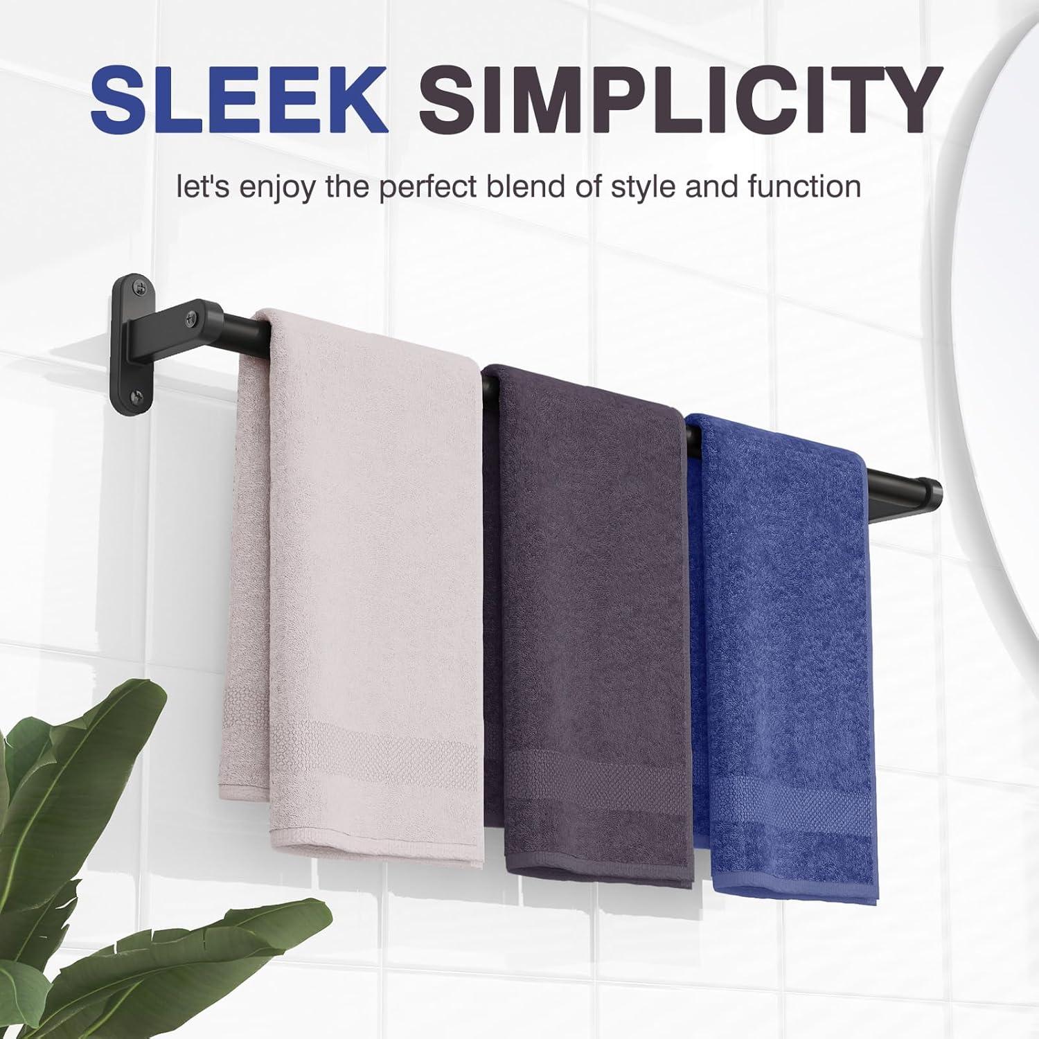Soporte para Toallas Powools 60 cm Montado en Pared Negro