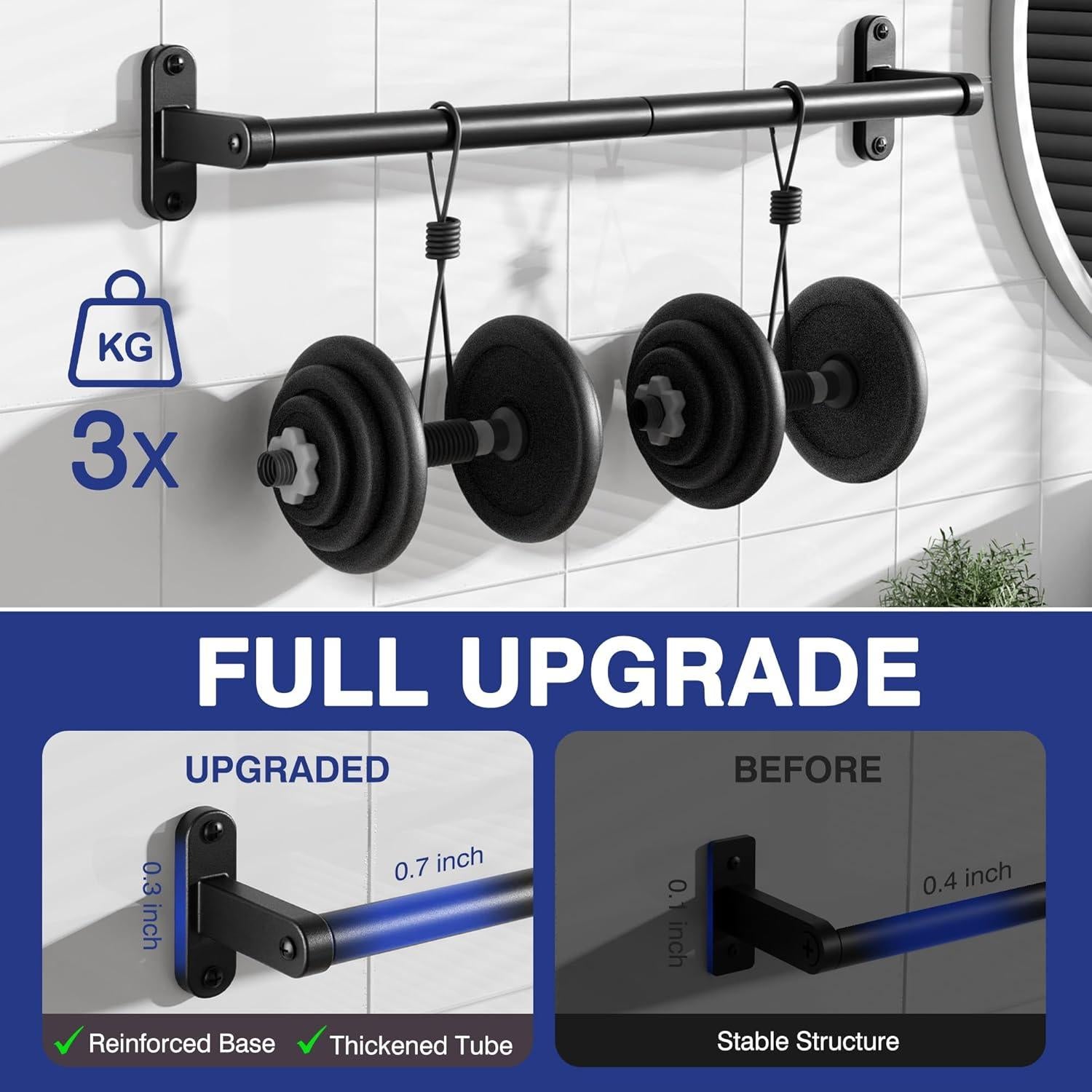 Soporte para Toallas Powools 60 cm Montado en Pared Negro