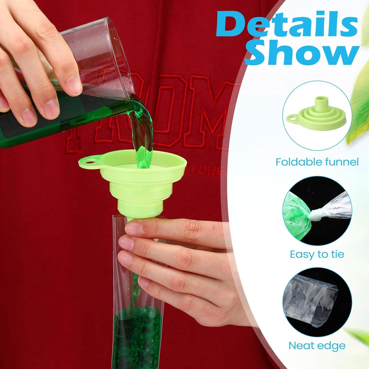 Hoolerry 600 Bolsas Desechables para Helados con Embudo Silicona 5x20cm