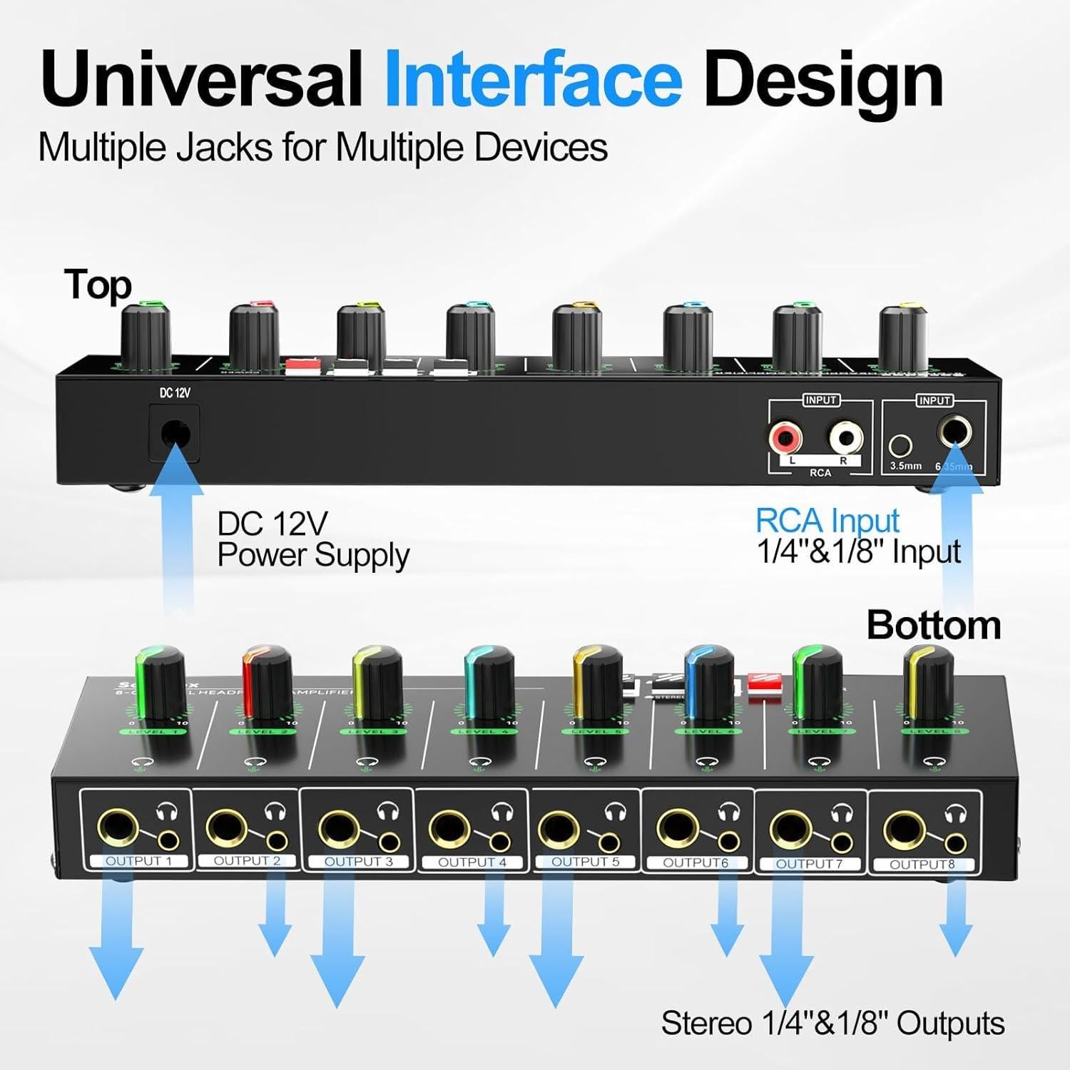 Amplificador de Auriculares 8 Canales Socodox 22.86x7.01cm