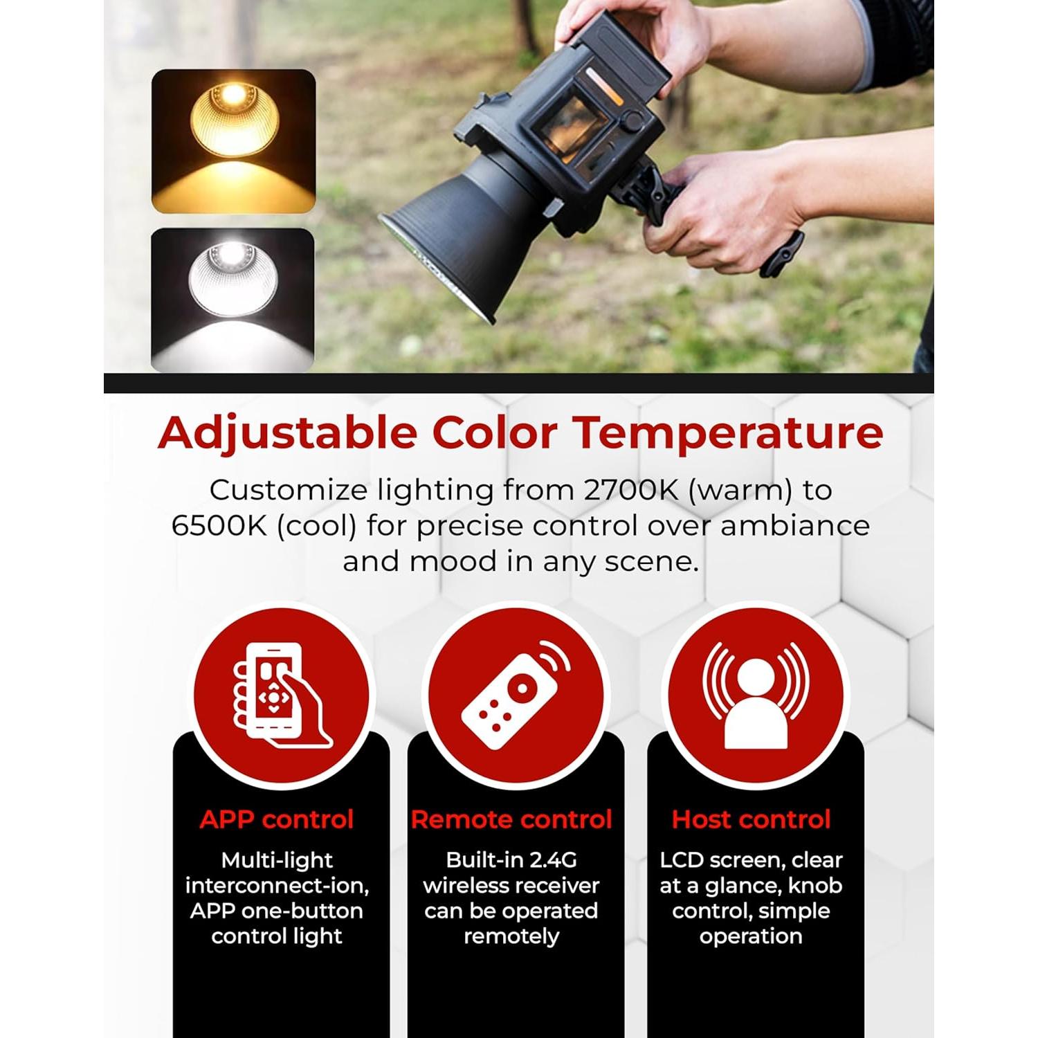 Luz LED de Estudio 80W Reflex Camera - Iluminación Continua 3200-5600K