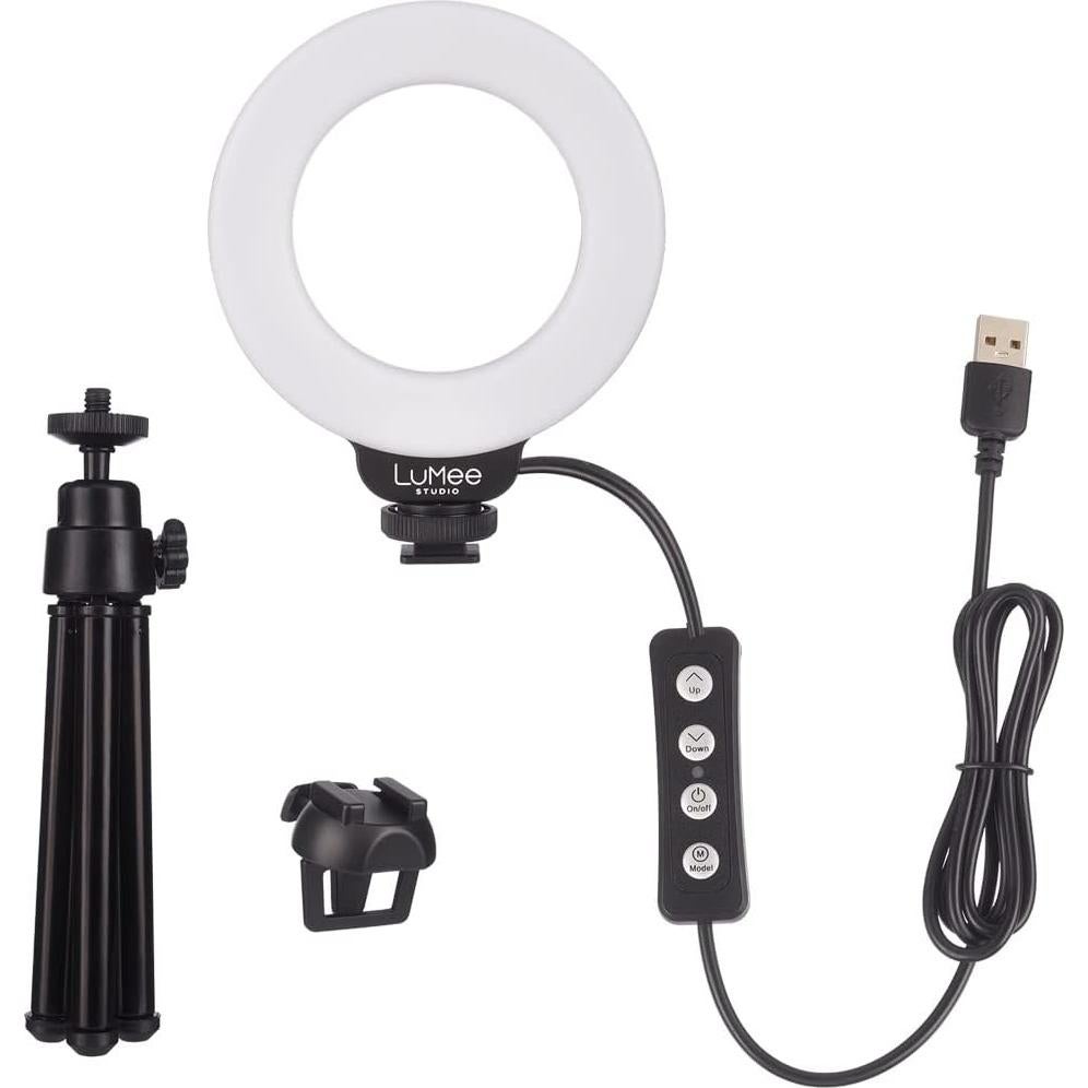 Luz de Anillo LuMee Studio 4" con Soporte y Clip - Negro