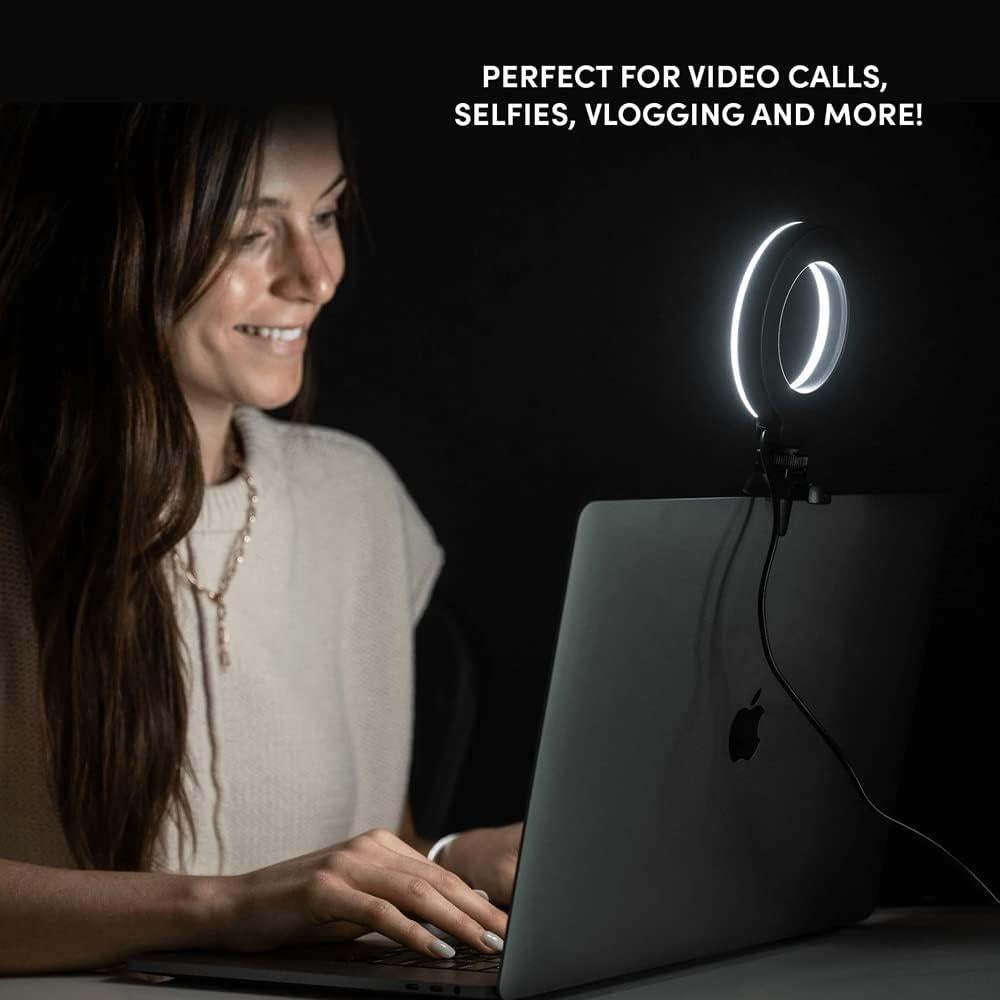 Luz de Anillo LuMee Studio 4" con Soporte y Clip - Negro