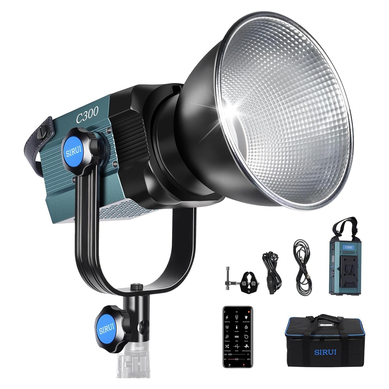 Luz de Video LED SIRUI C300 300W COB 12500Lux 5600K CRI96