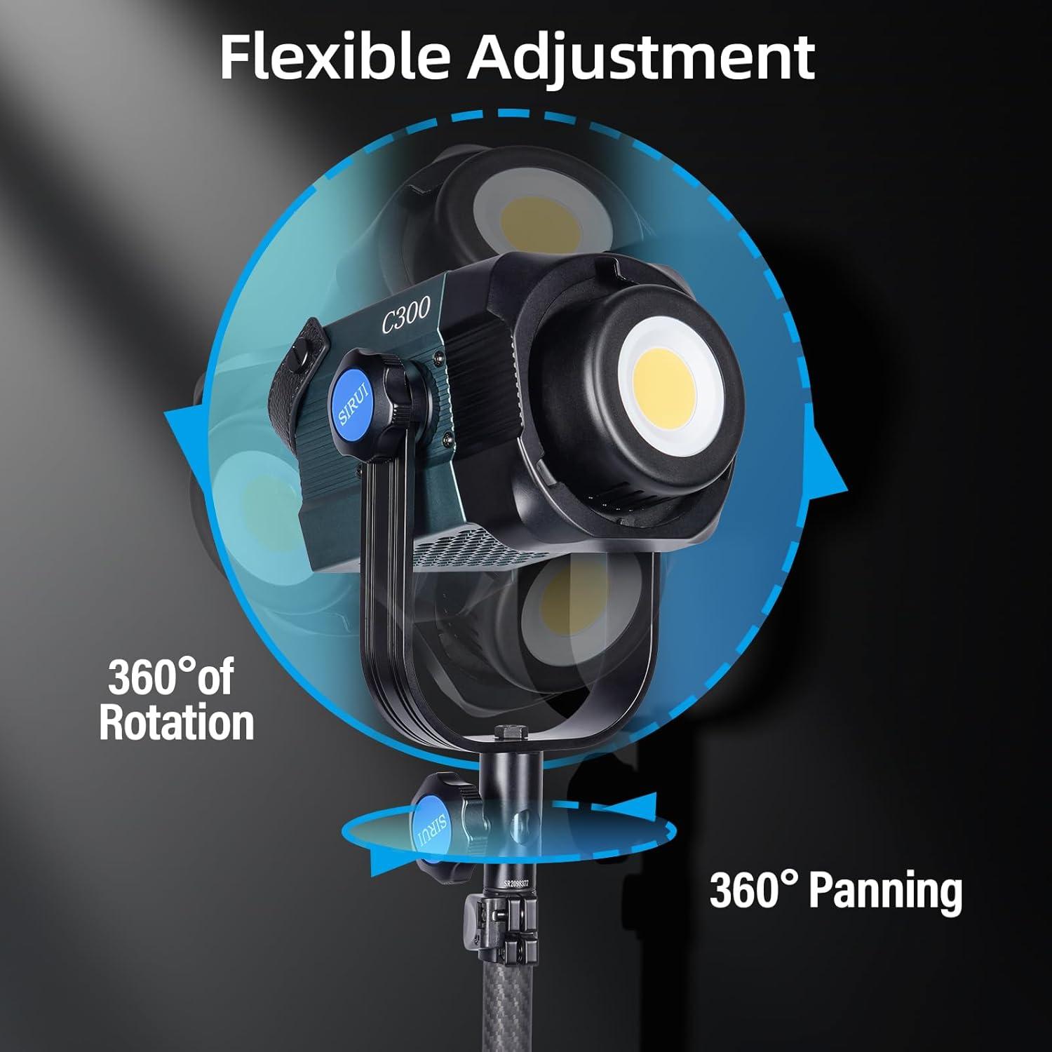 Luz de Video LED SIRUI C300 300W COB 12500Lux 5600K CRI96