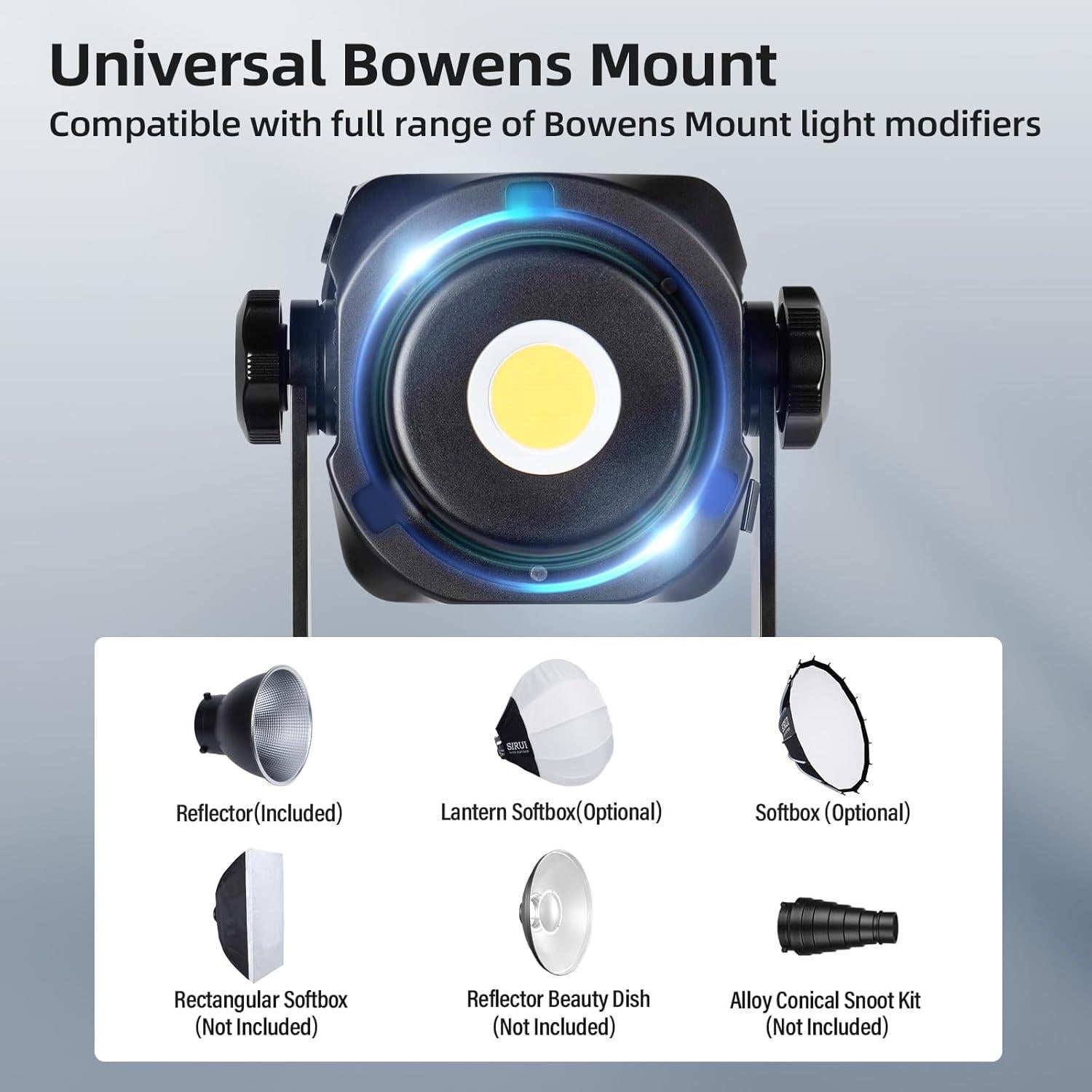 Luz de Video LED SIRUI C300 300W COB 12500Lux 5600K CRI96