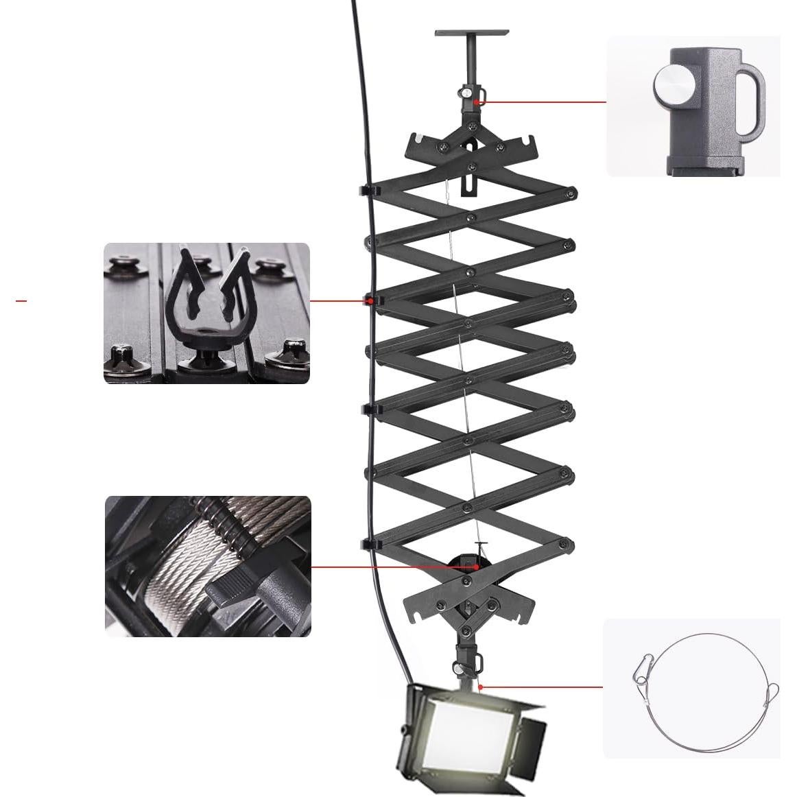 2 Paquetes Pantógrafo Telescópico GSKAIWEN 2m Ajustable 15kg