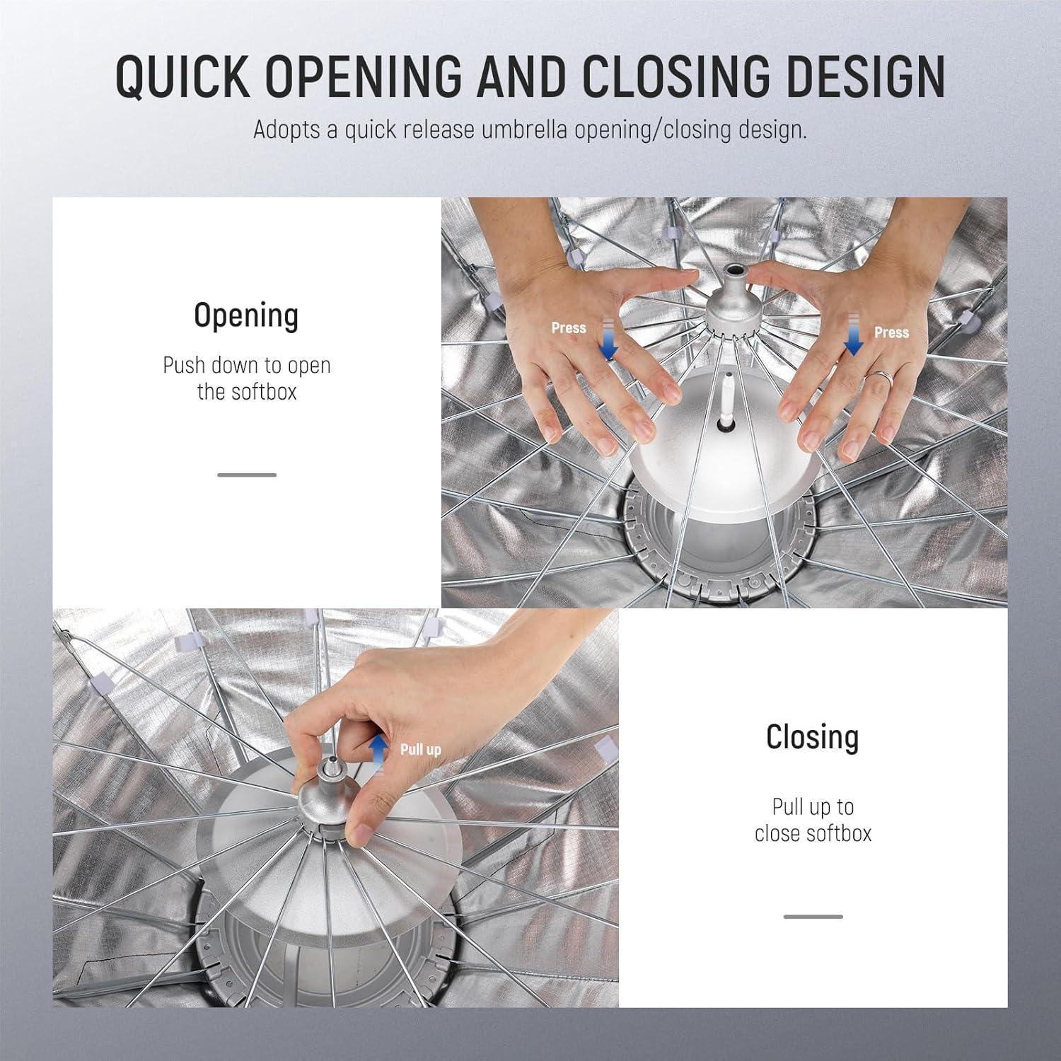 Softbox Parabólico NEEWER 65cm con Montura Bowens y Difusores