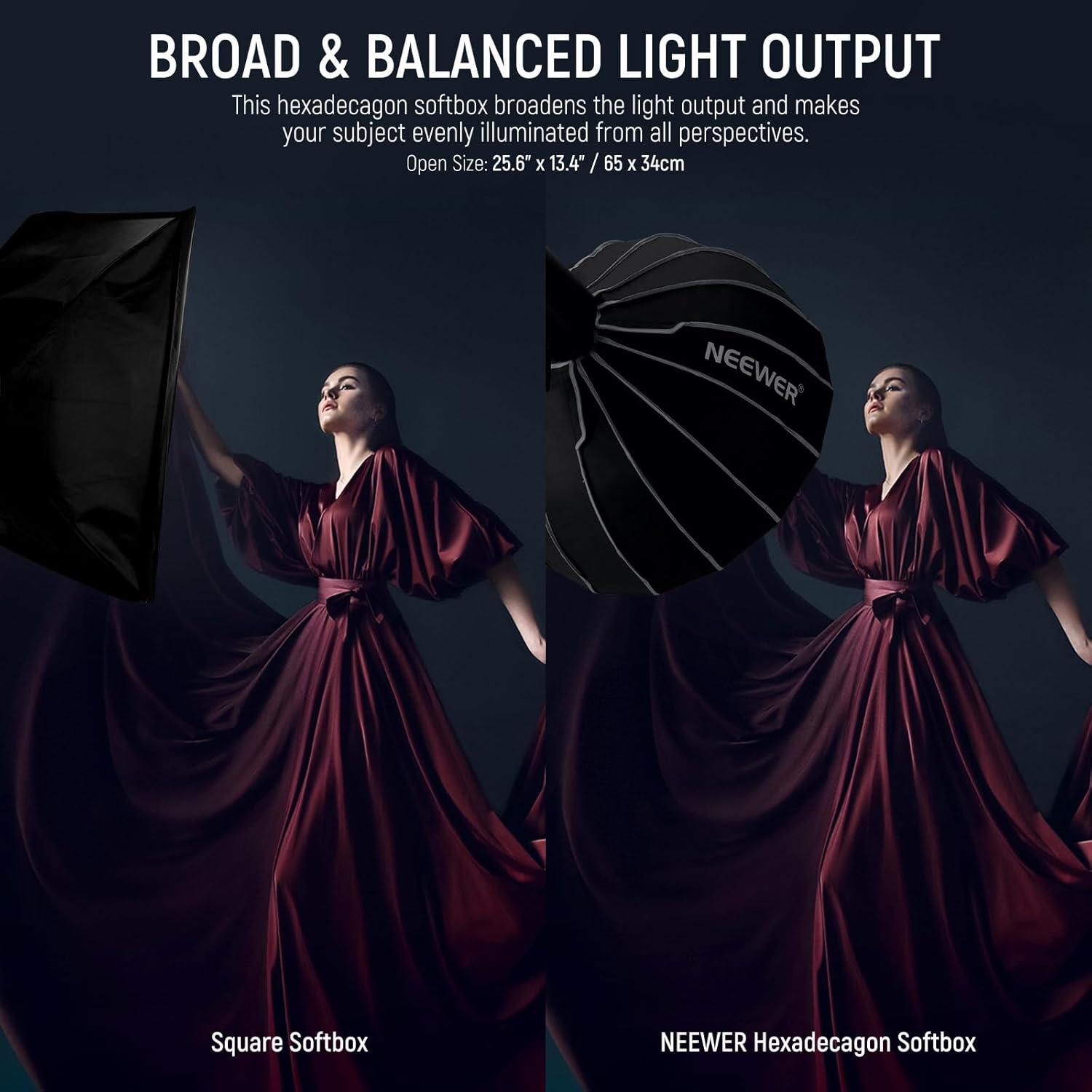 Softbox Parabólico NEEWER 65cm con Montura Bowens y Difusores